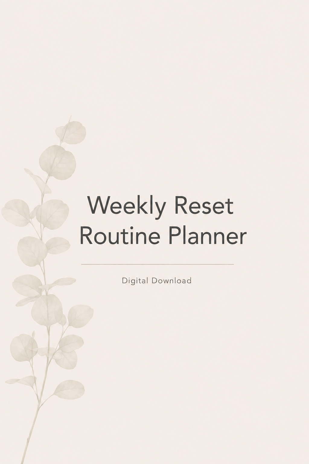 Weekly Reset Routine Planner