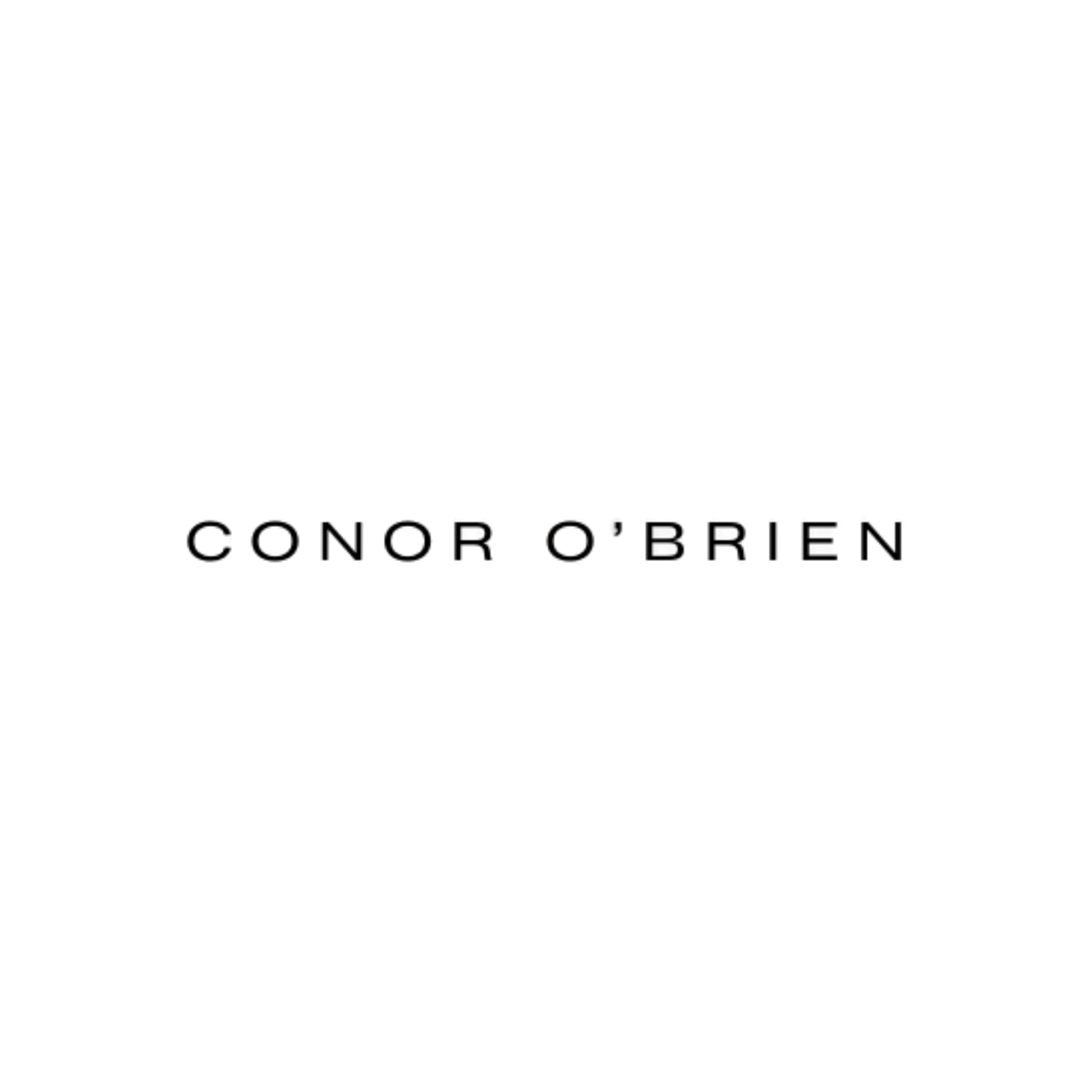 A black logo spelling the name "CONOR O'BRIEN".