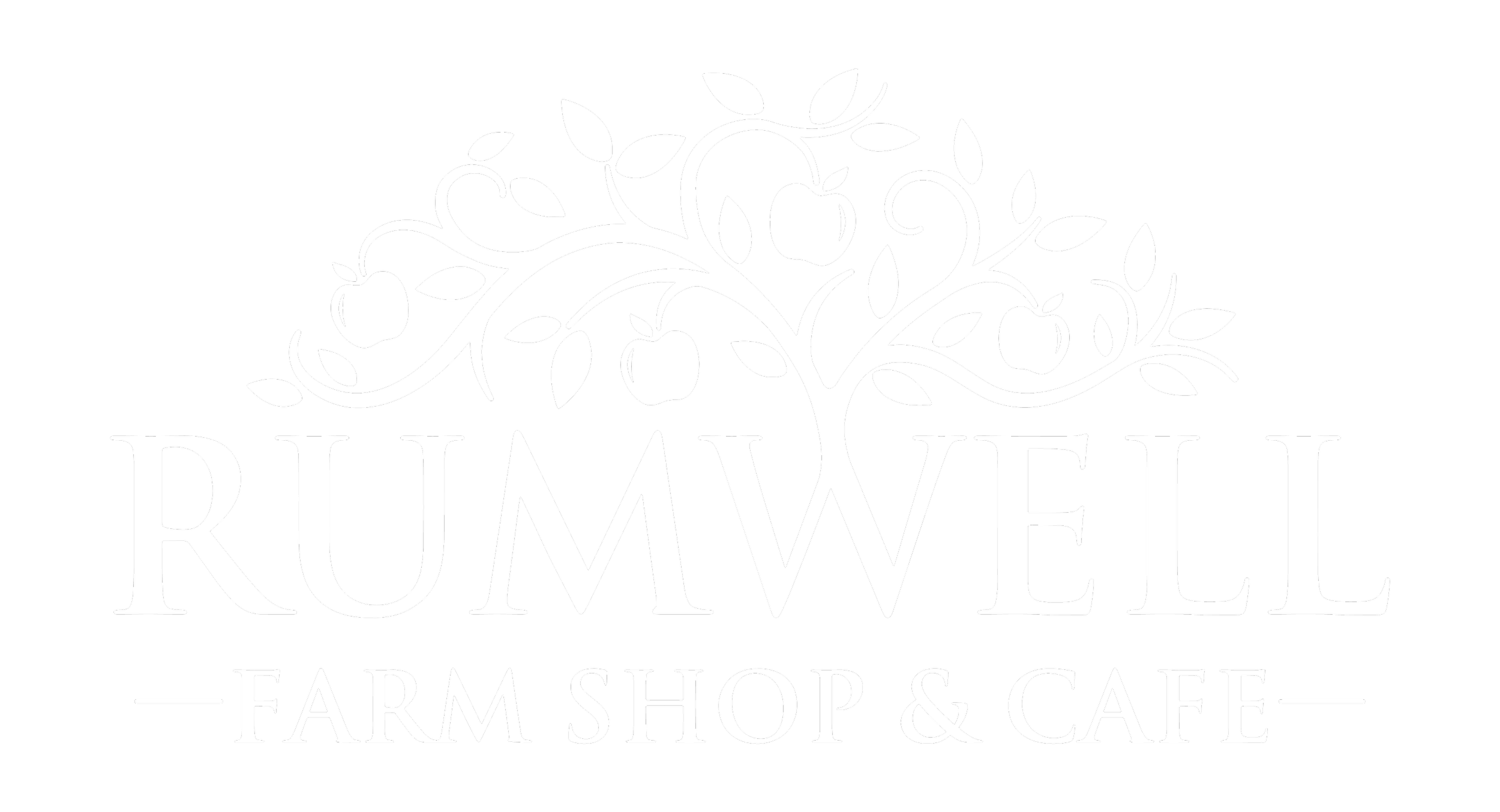 Logo for Rumwell Farm Shop & Cafe featuring a stylised apple tree with leaves.