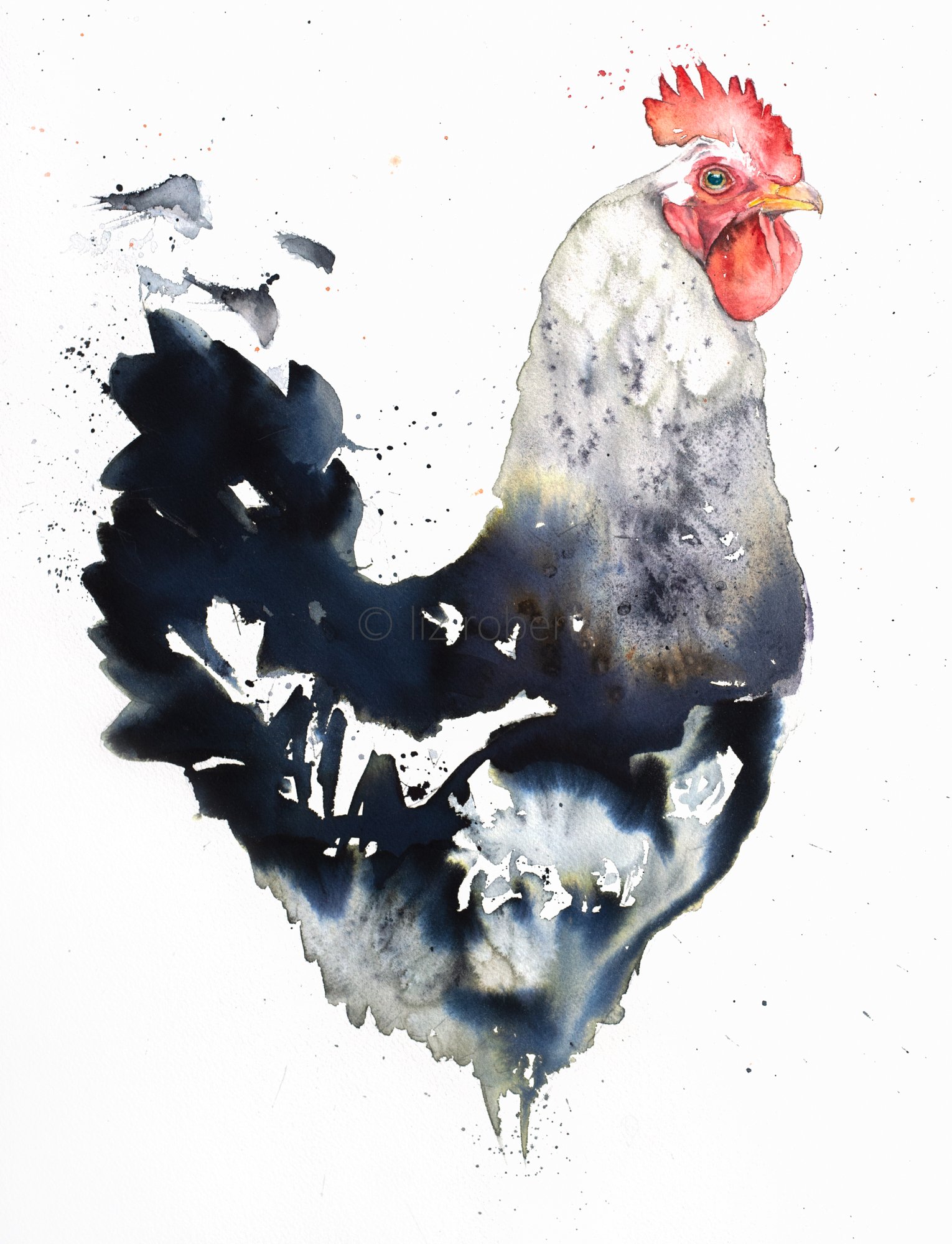 Cockerel, 'Brian' giclee print, mounted, unframed