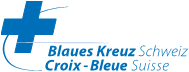 Das Logo des Schweizer Roten Kreuzes, bestehend aus einem blauen Kreuz mit dem Text 'Blaues Kreuz Schweiz' auf Deutsch und 'Croix-Bleue Suisse' auf Französisch.