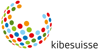 Kugel aus bunten Punkten mit dem Text 'kibesuisse'