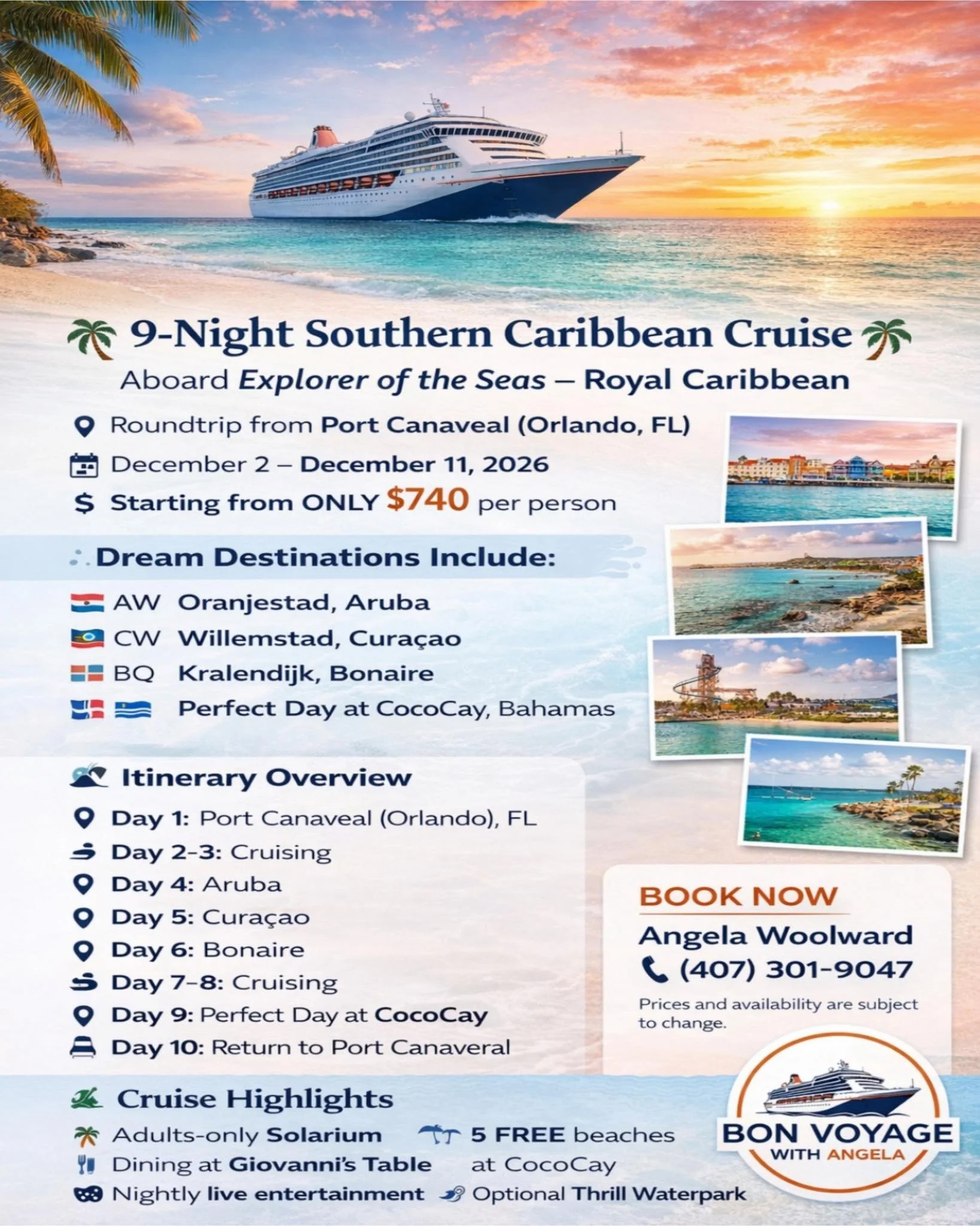 Southern Caribbean Cruise Trip in Dec 2026