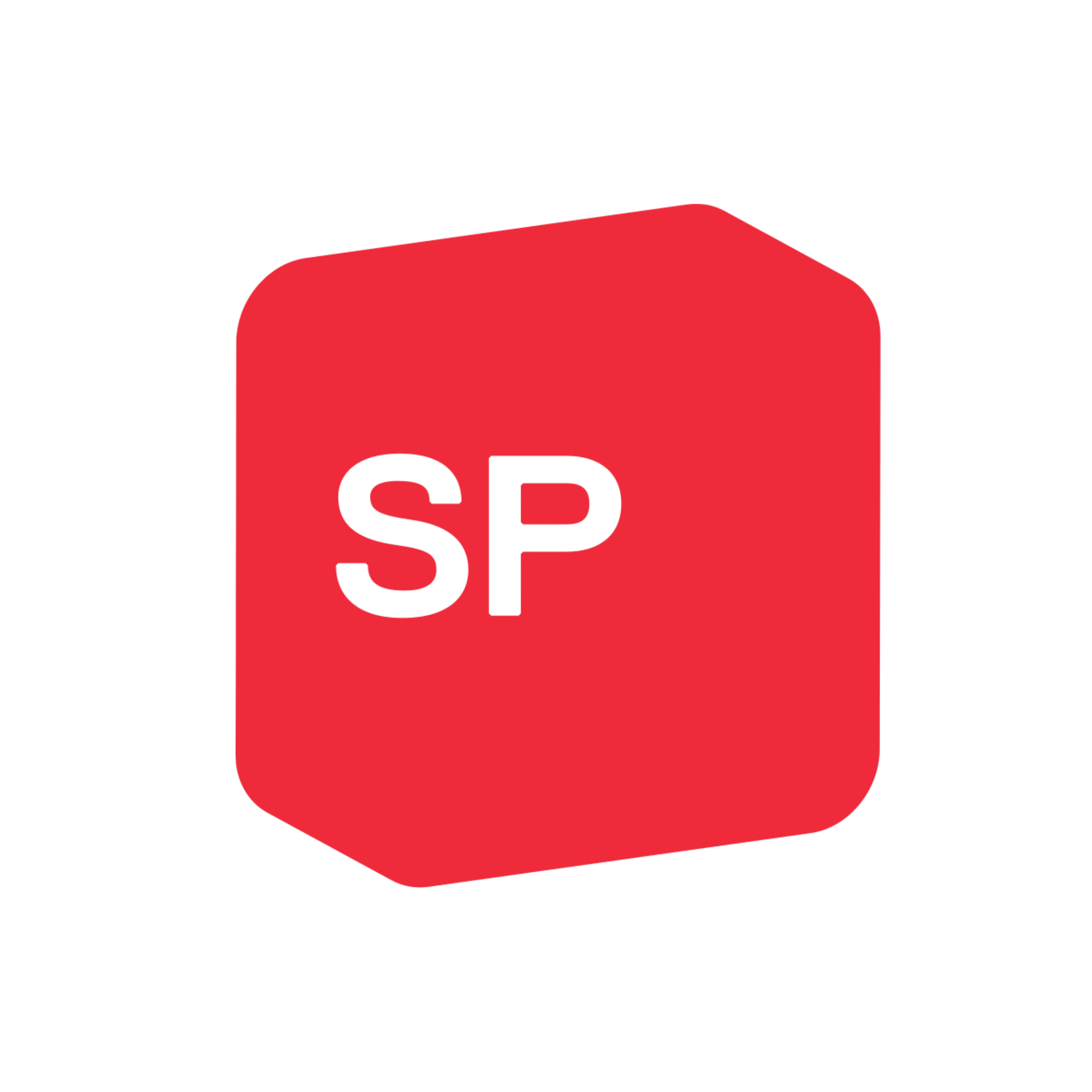 Symbol für Stopp in rot auf einer quadratischen Schaltfläche.