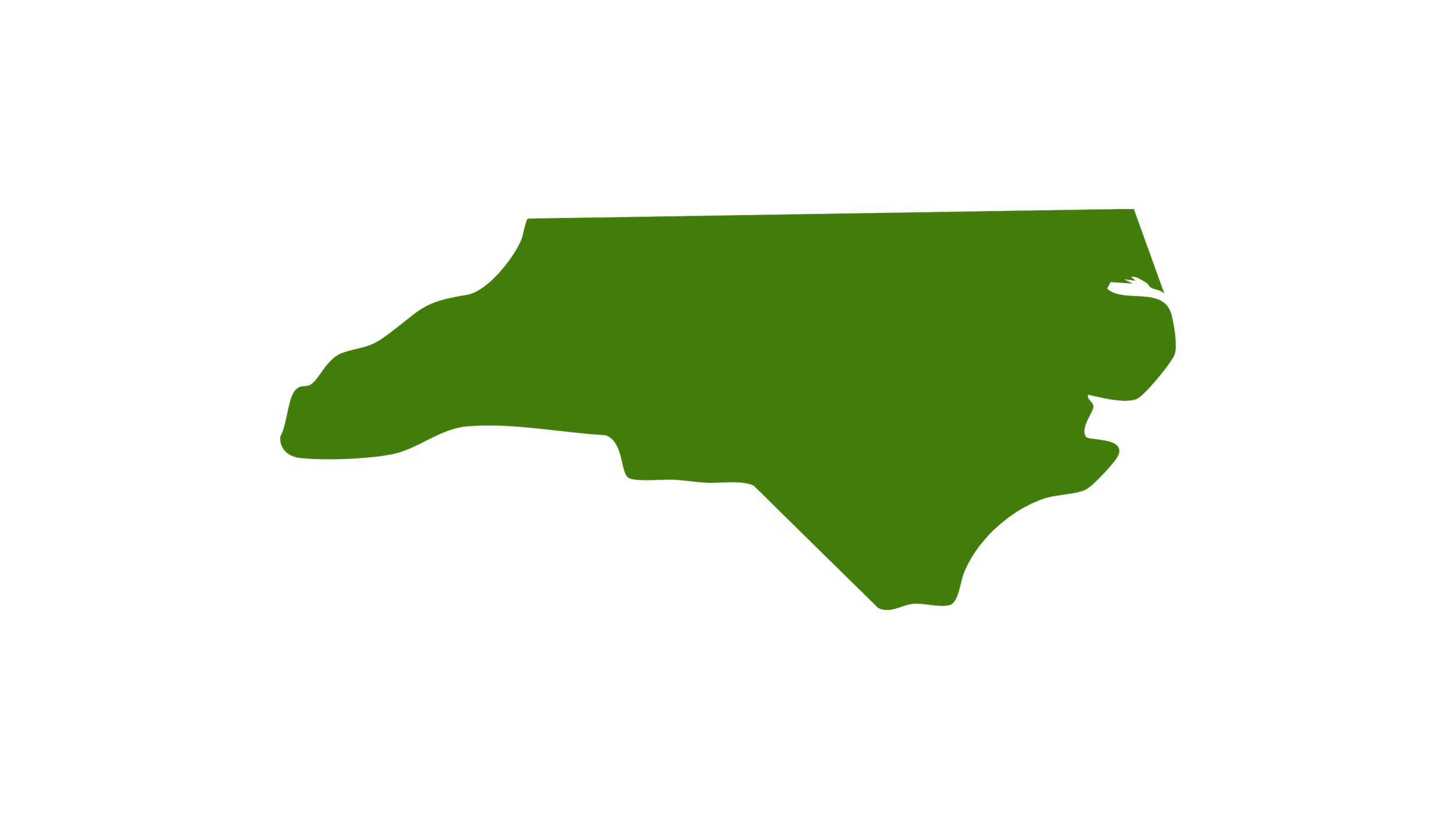 Outline of the state of South Carolina filled with green color.