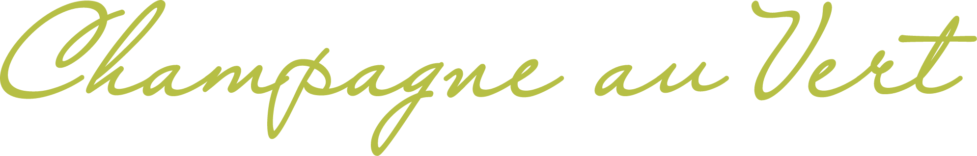 Texte en cursive : 'Champagne au Vert'
