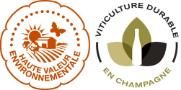 Labels du Domaine Varicour : "Haute valeur environnementale et Viticulture durable en Champagne"