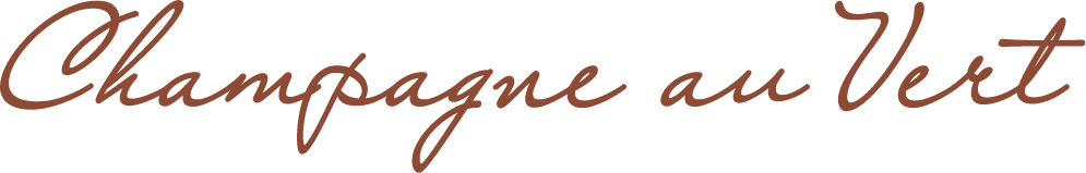 Texte en cursive 'Champagne au Vert'