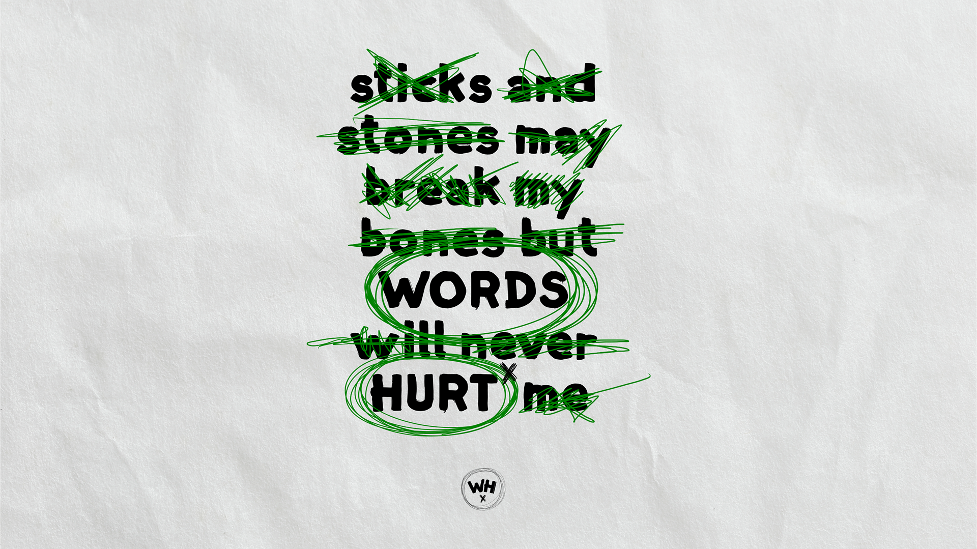 Promotional image for words hurt, a brand strategy and visual identity project to help bring their brand to life