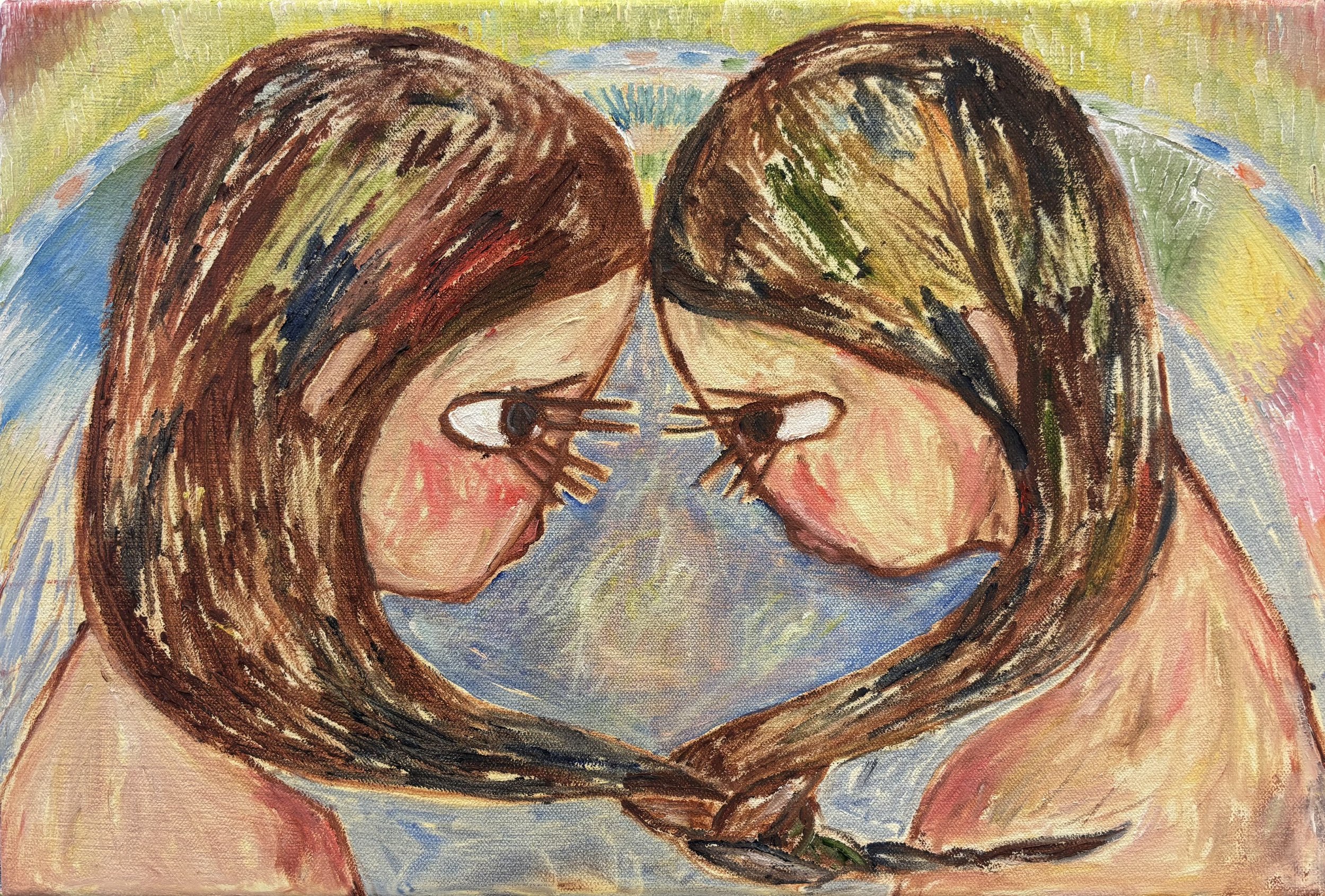 i ate my twin in the womb, 15"x11", oil on canvas. 2026