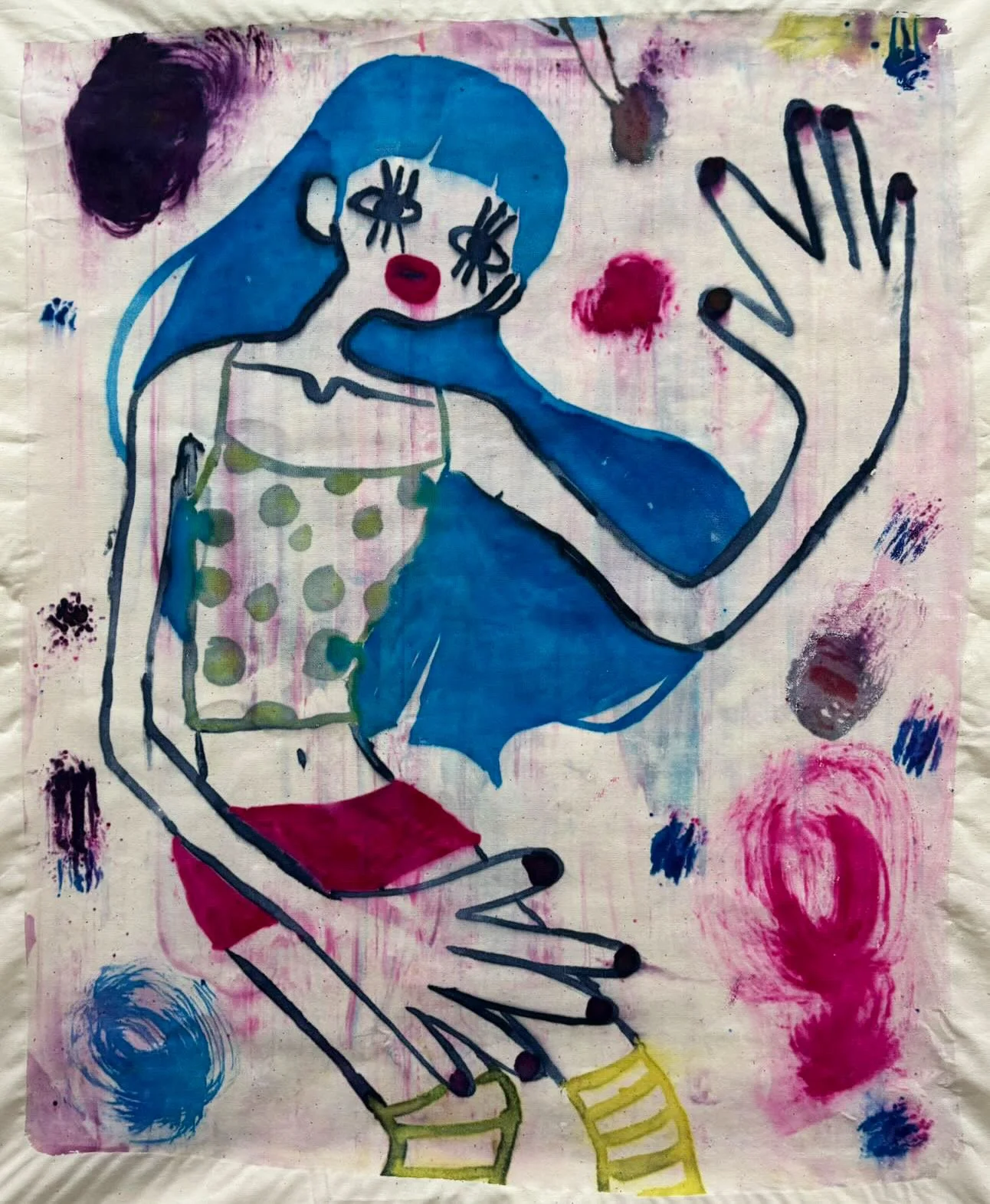 (untitled), mx dye and sodium alginate on muslin. 2025