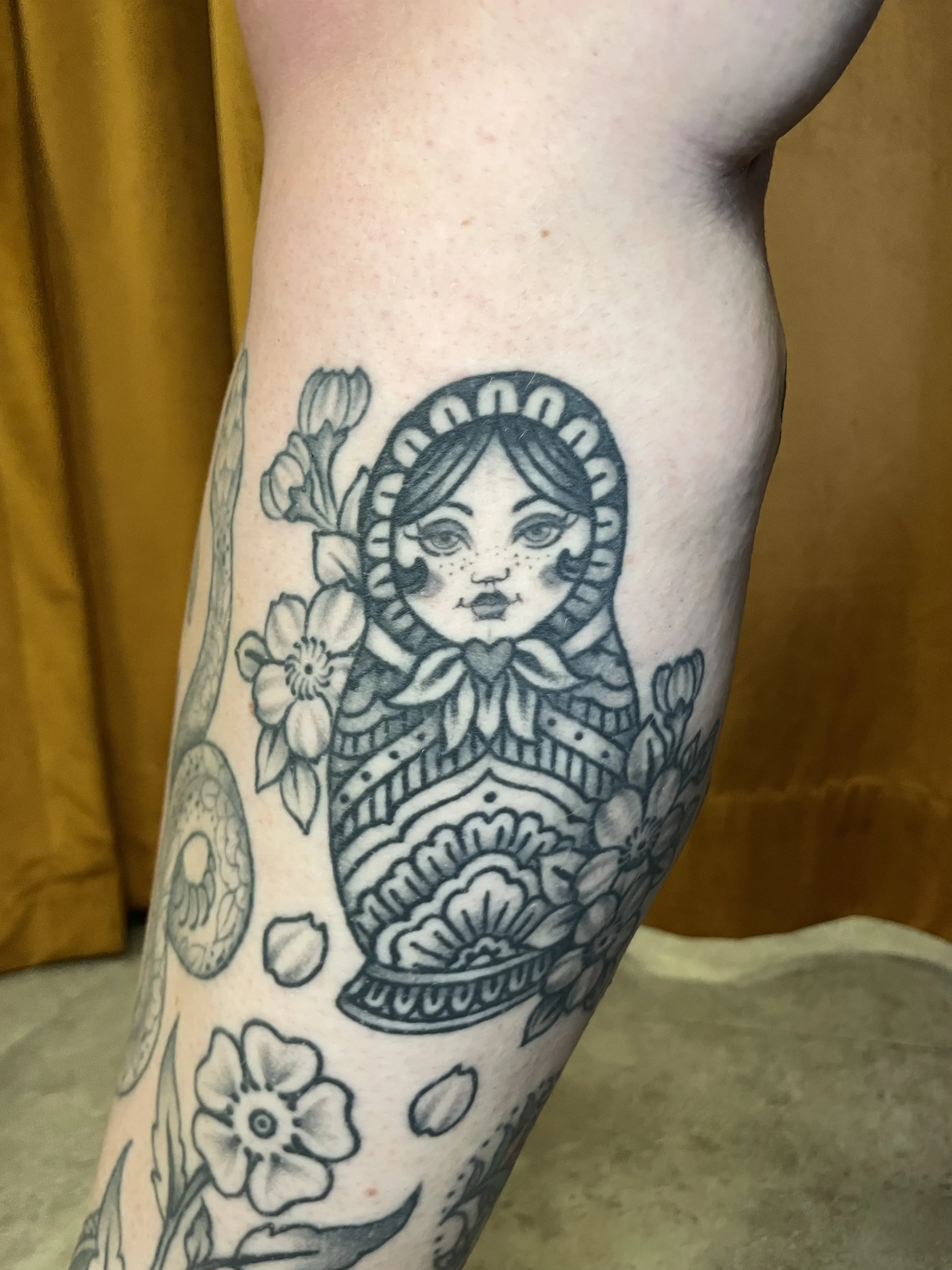 Nesting doll black and grey