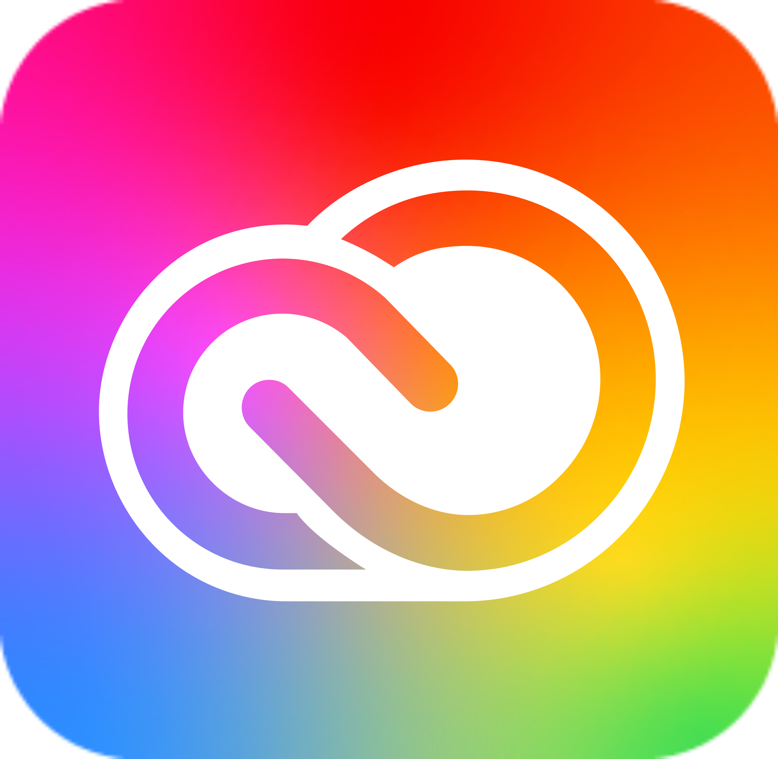 Colorful gradient background with concentric circles in shades of pink, orange, purple, blue, and yellow.