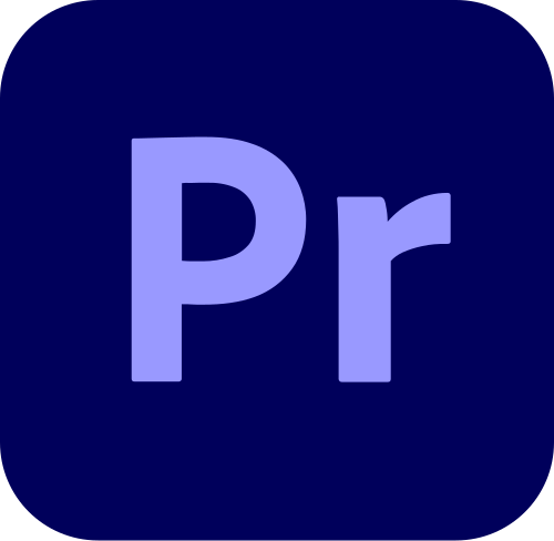 Adobe Premiere Pro app icon, a dark blue square with rounded edges and a large, light purple 'Pr' in the center.