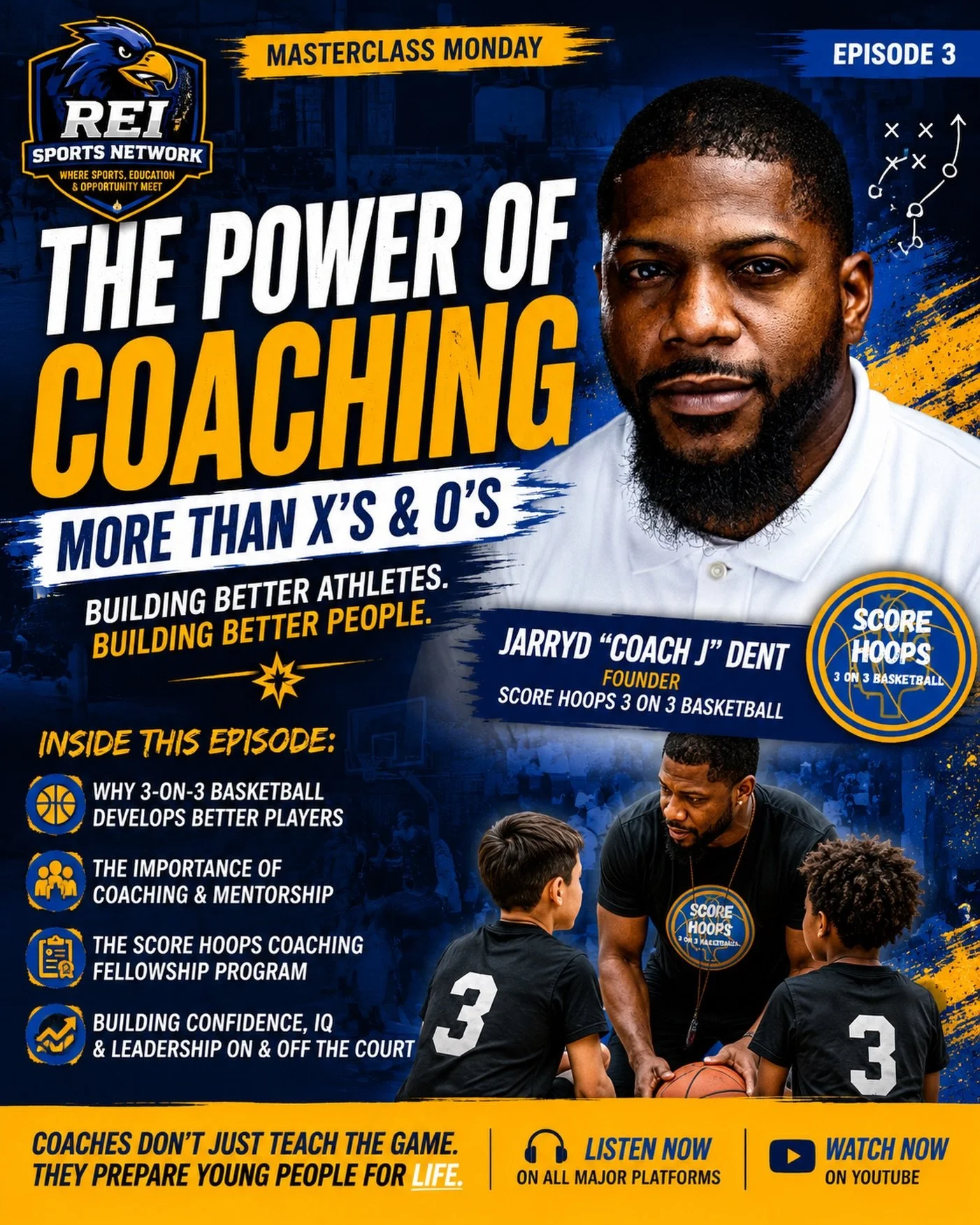 NEW EPISODE ALERT | MASTERCLASS MONDAY 🎙️

Great coaches don&rsquo;t just build better athletes&hellip; they build better people.

In Episode 3 of REI Sports Network, we&rsquo;re joined by Coach Jarryd &ldquo;Coach J&rdquo; Dent, founder of Score Ho