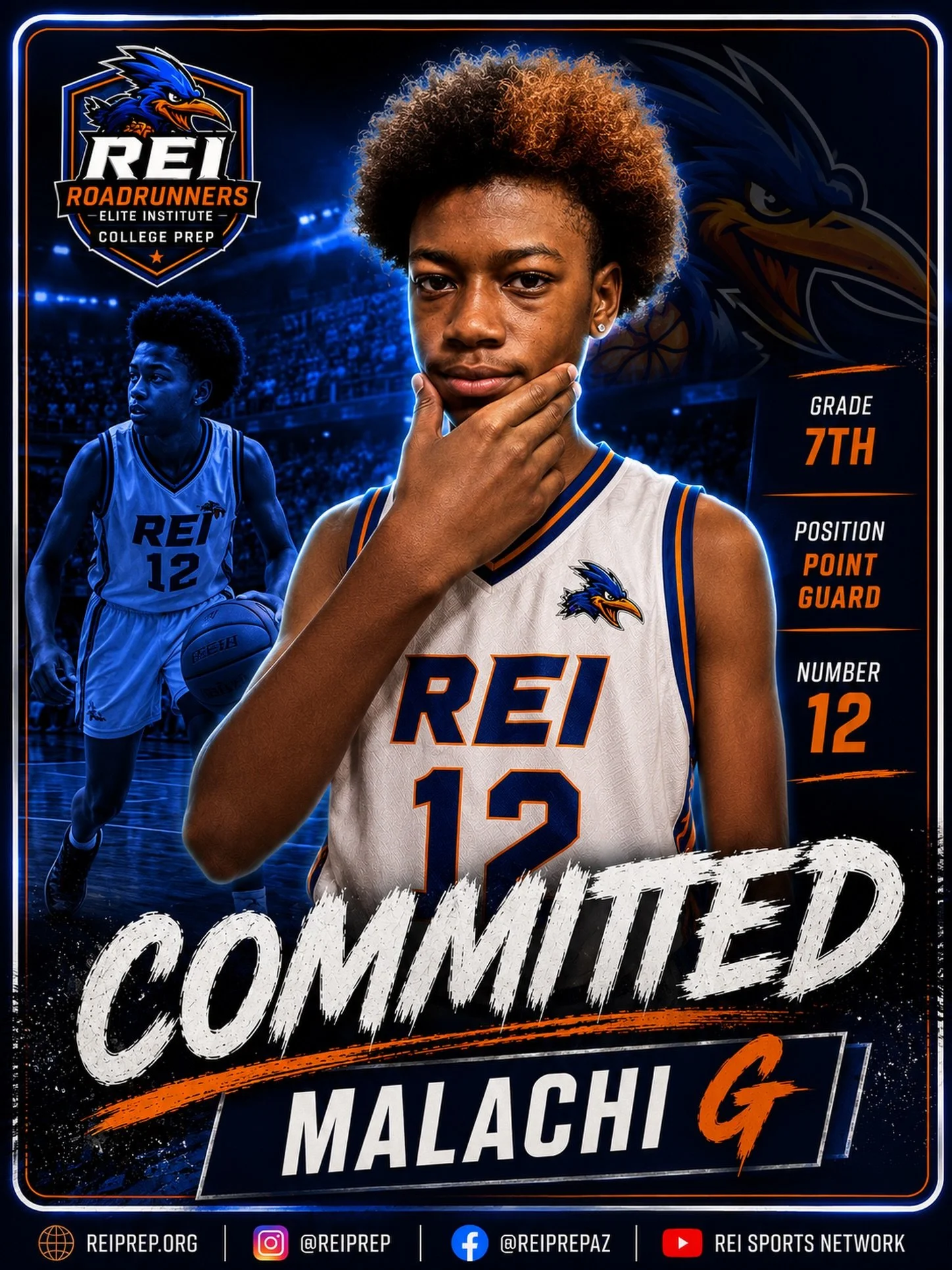 🏀 COMMITTED.

Please join us in welcoming Malachi G. to the REI Prep family as a member of our Founding Class! 🎉🛣️

Malachi is entering the 7th grade and will be leading the way at Point Guard (#12). A true competitor with a passion for basketball