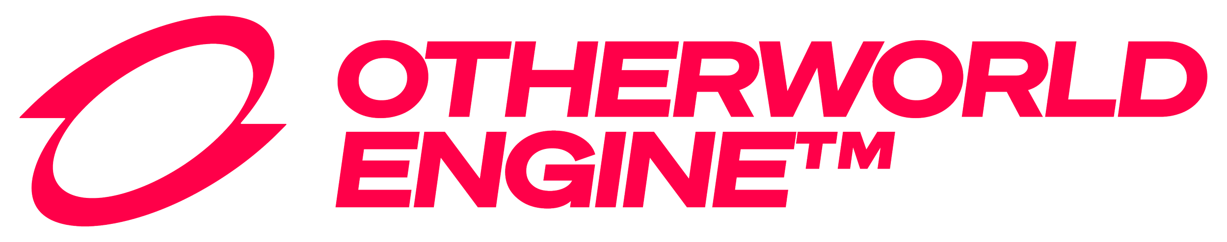 The logo features a pink stylized ring to the left of the words "OTHERWORLD ENGINE™" in uppercase pink letters.