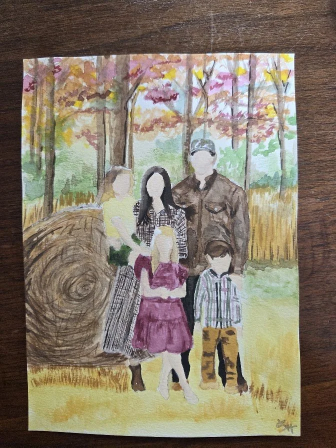 Faceless Watercolor Portrait Keepsakes