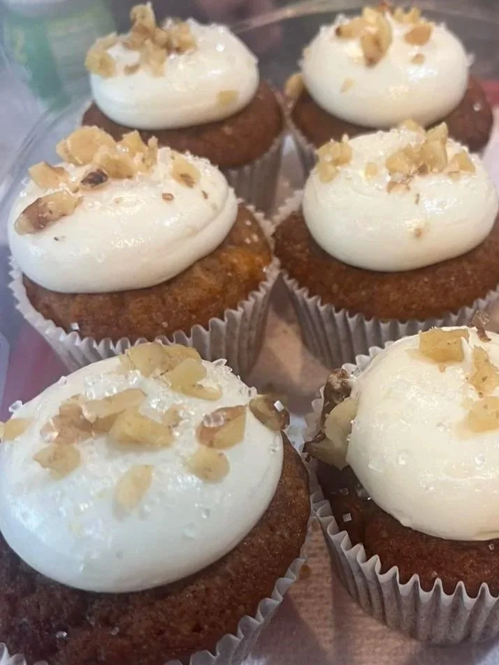 Carrot 
-Carrot Cake, Cream Cheese Frosting, Chopped Walnuts