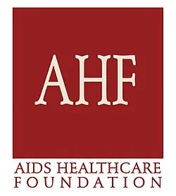 Logo of AIDS Healthcare Foundation with red square and white text