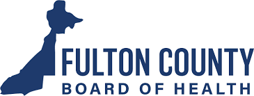Fulton County Board of Health logo featuring a dog silhouette and text