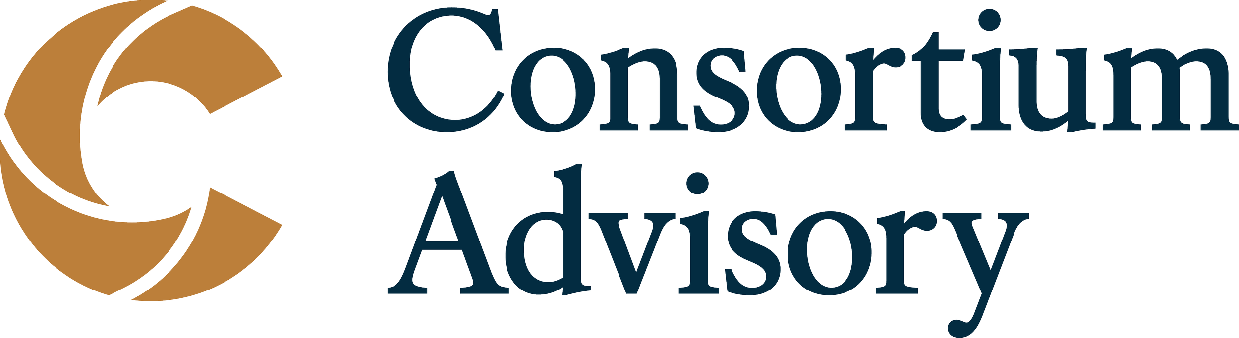 Logo of the Consortium Advisory featuring a stylized circular icon and dark blue text.