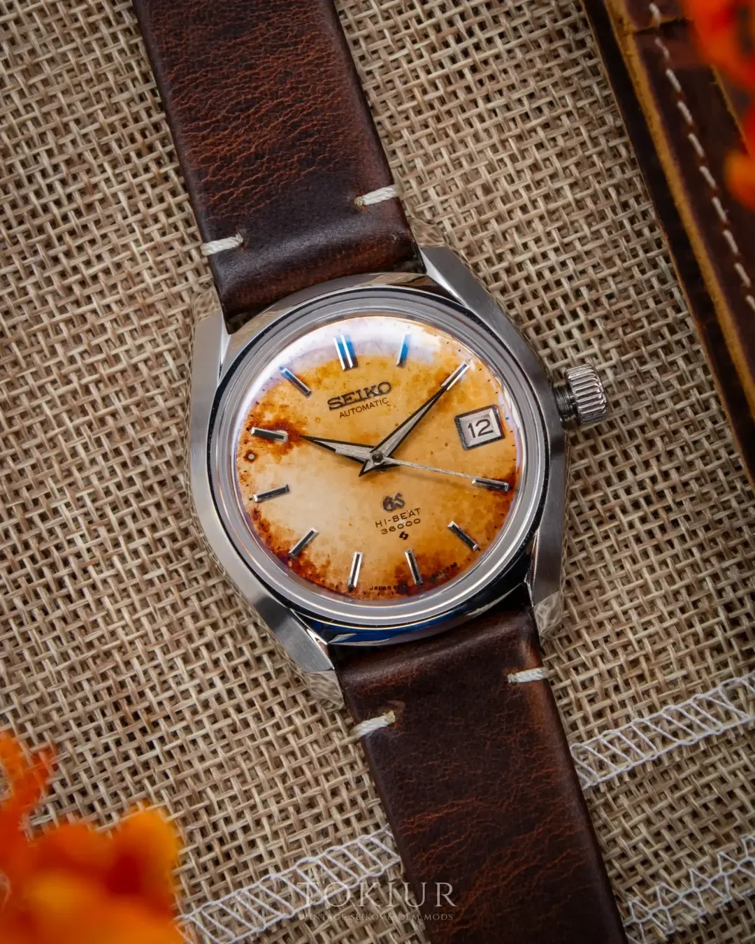 Grand Seiko Red Planet Mod, featuring a beautifully patinated vintage 61GS 6145-8000 dial fro.webp