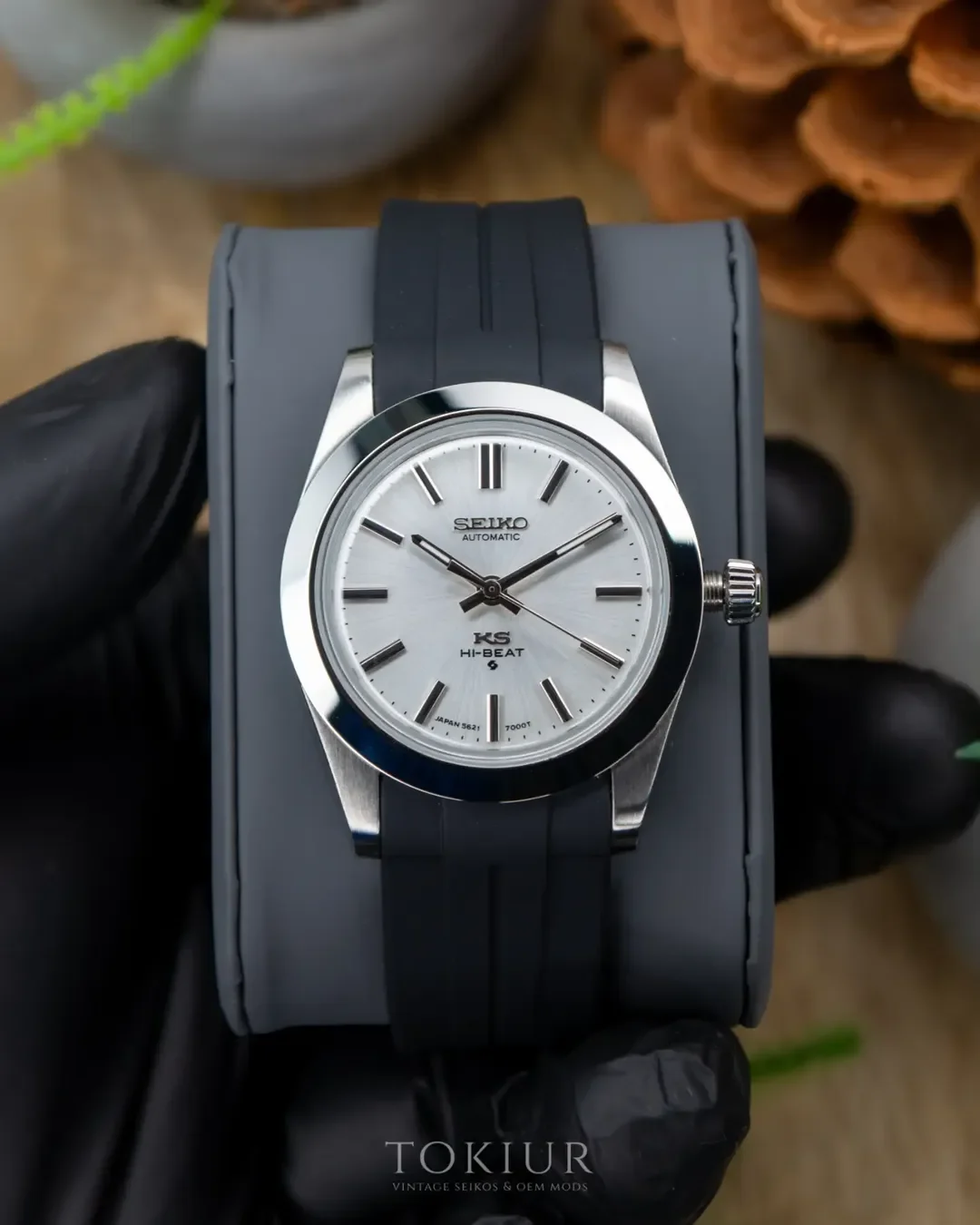 King Seiko Mod with a vintage OEM KS 5621-7000 dial from the 70s and a Caroline case-strap.#se (1).webp