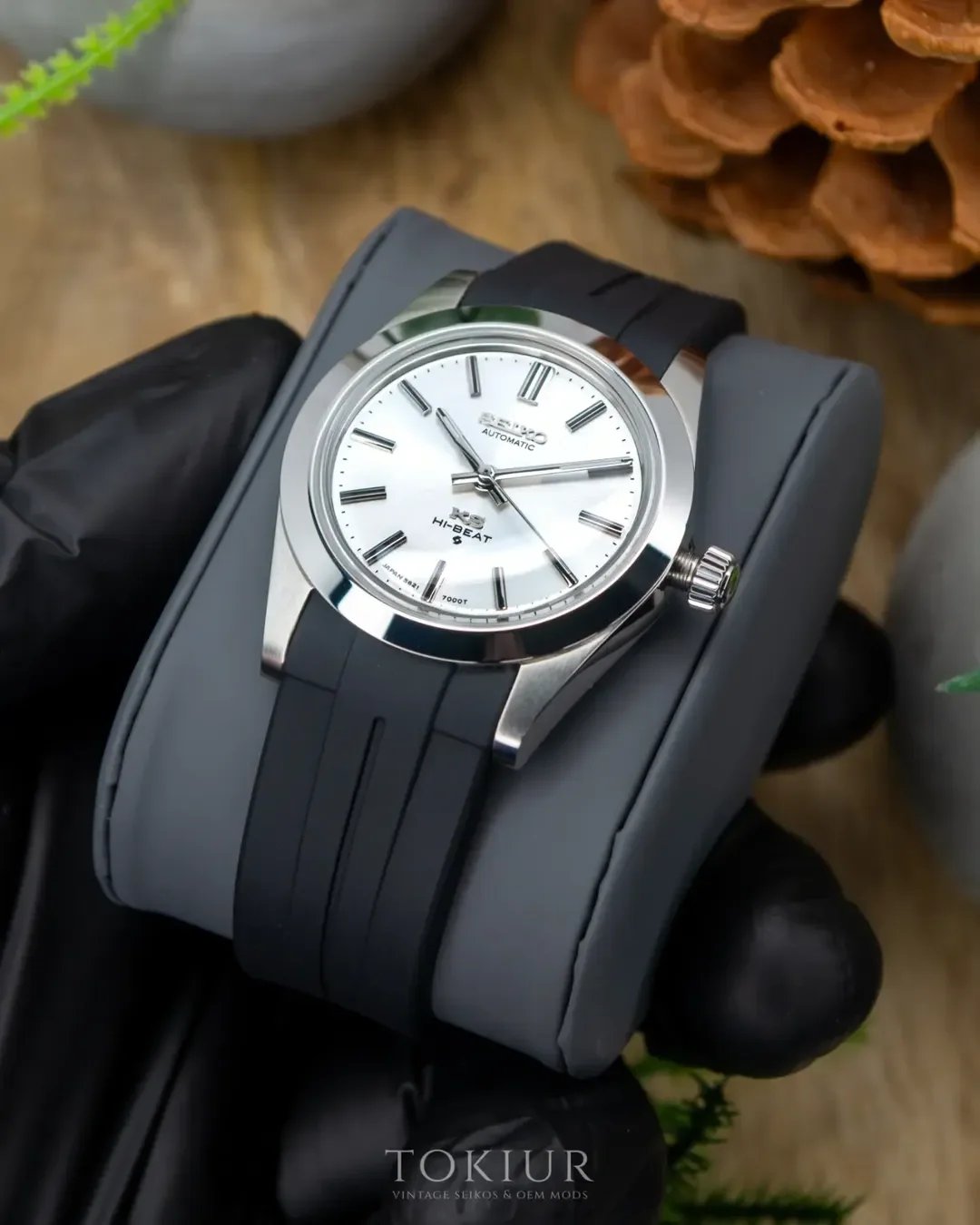 King Seiko Mod with a vintage OEM KS 5621-7000 dial from the 70s and a Caroline case-strap.#se (2).webp