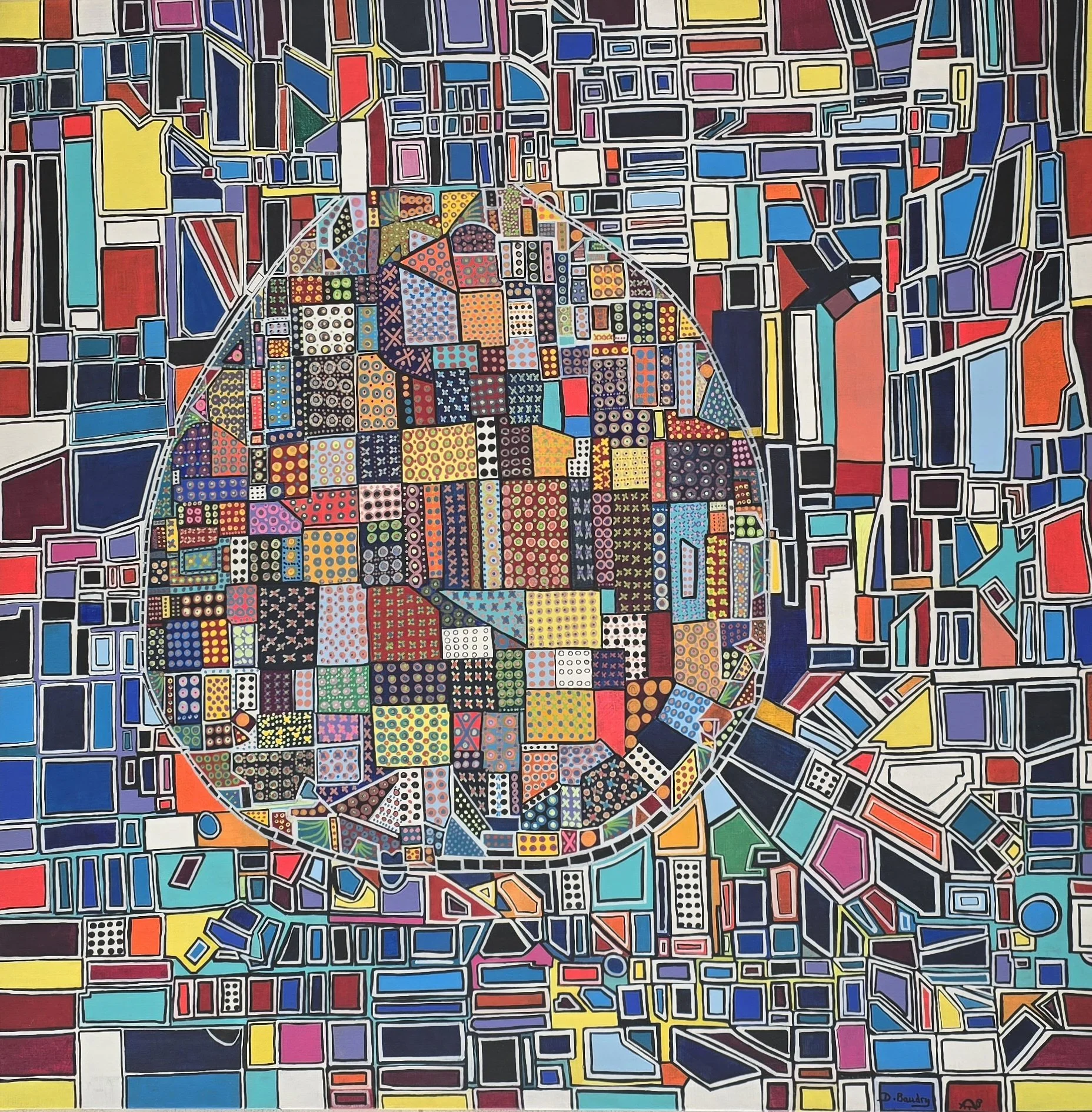 Tableau acrylique sur toile "Matrice de la liberté" - 03/2020- 100x100