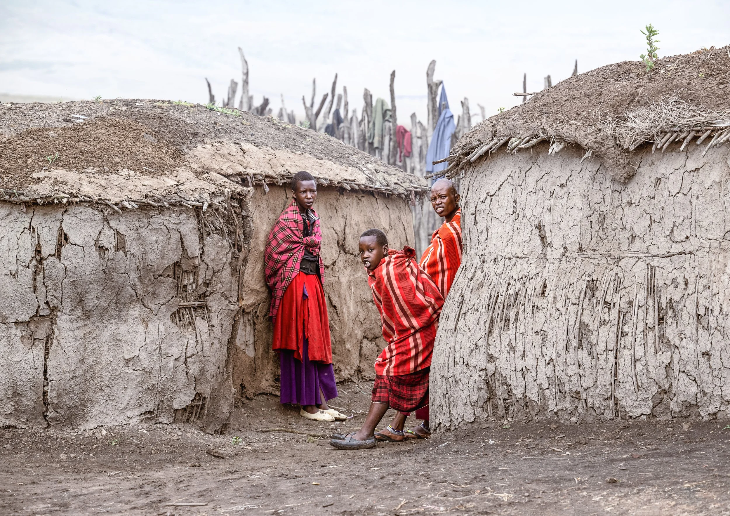 Masai Tribe and huts Tanzania.JPG