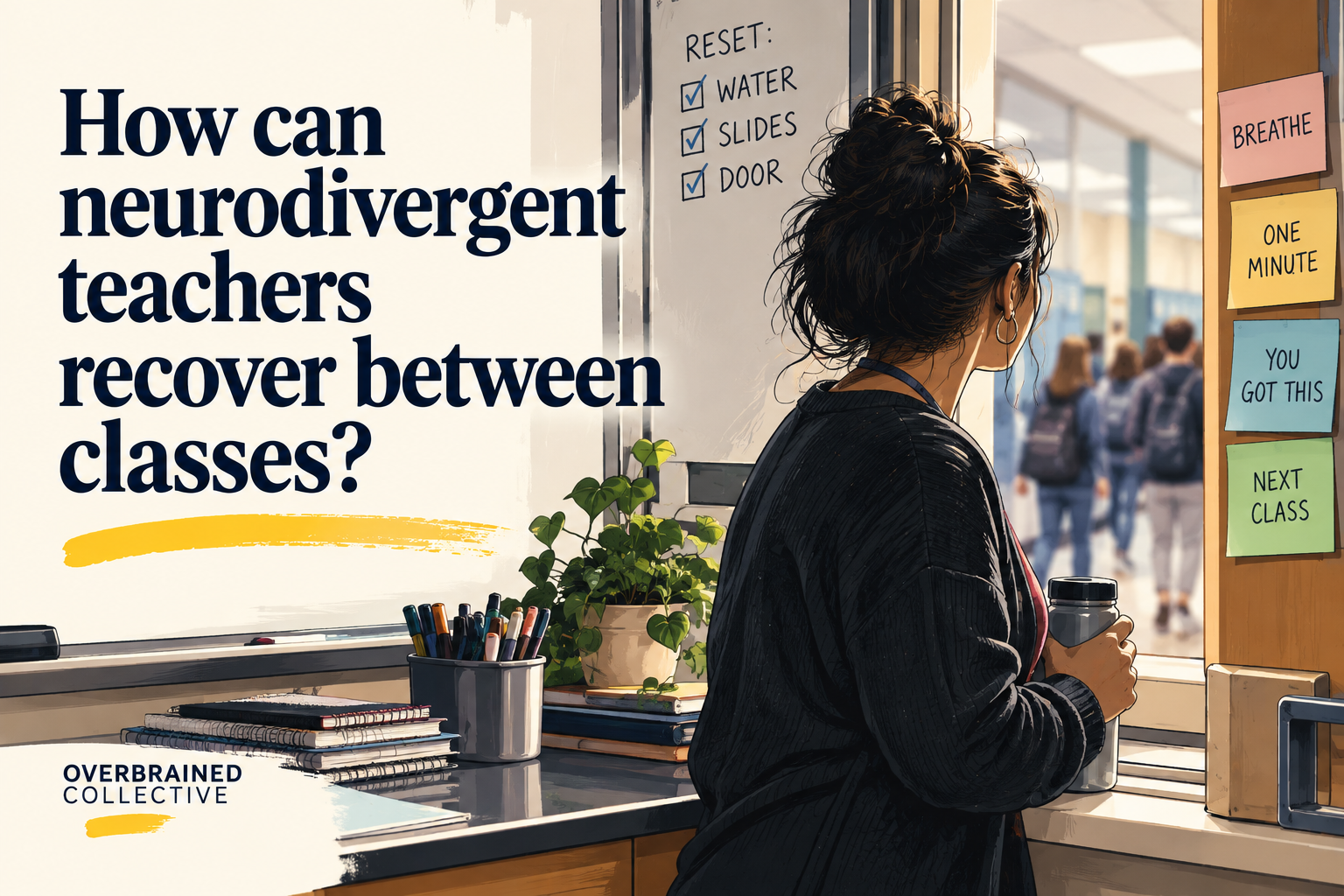 How can neurodivergent teachers recover between classes?