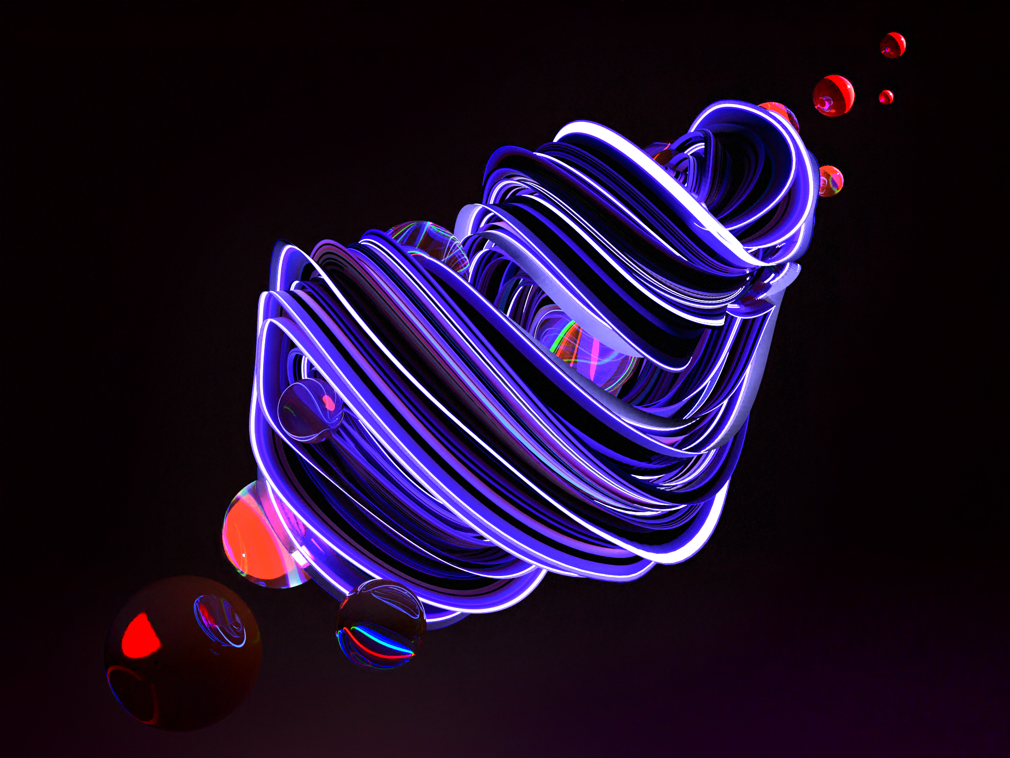 Blacklight Swirl - digital sculpture