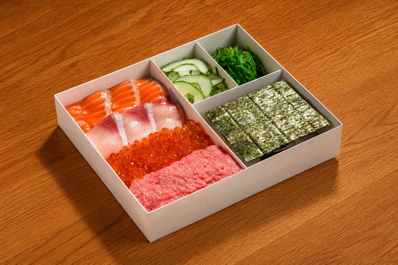 Hi.Dozo The DIY omakase set — hand roll kit with four types of fresh sashimi and nigiri