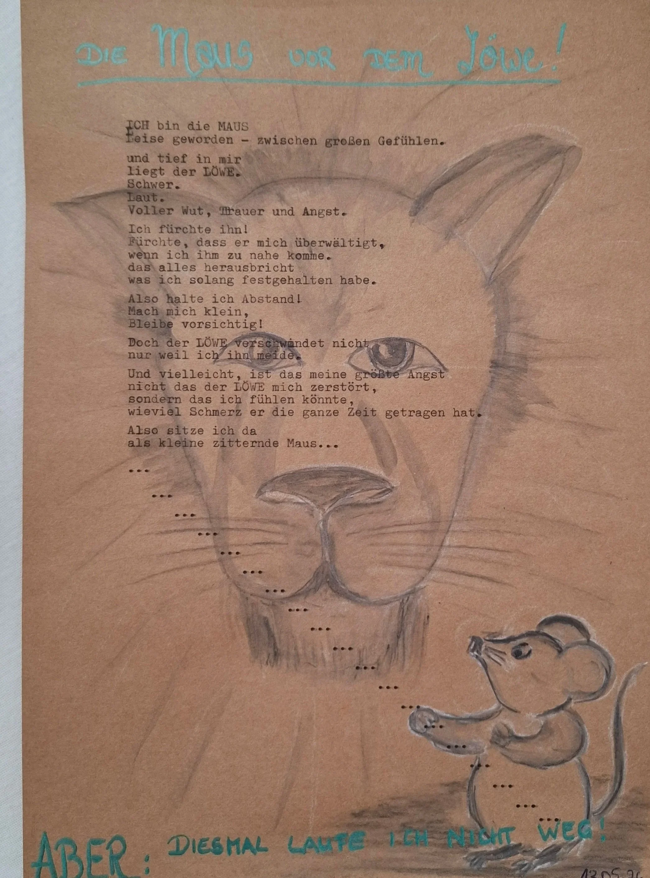 die Maus vor dem Löwe