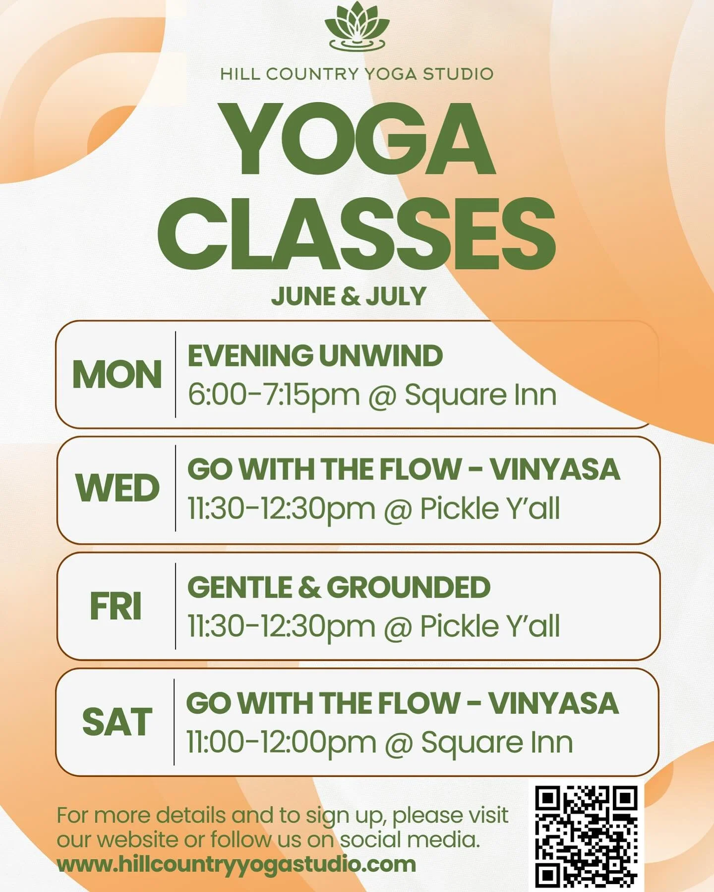 Classes start next week!

Fill your summer with movement, breath, and community.

We can&rsquo;t wait to practice with you.

Register on our website - link in bio.
