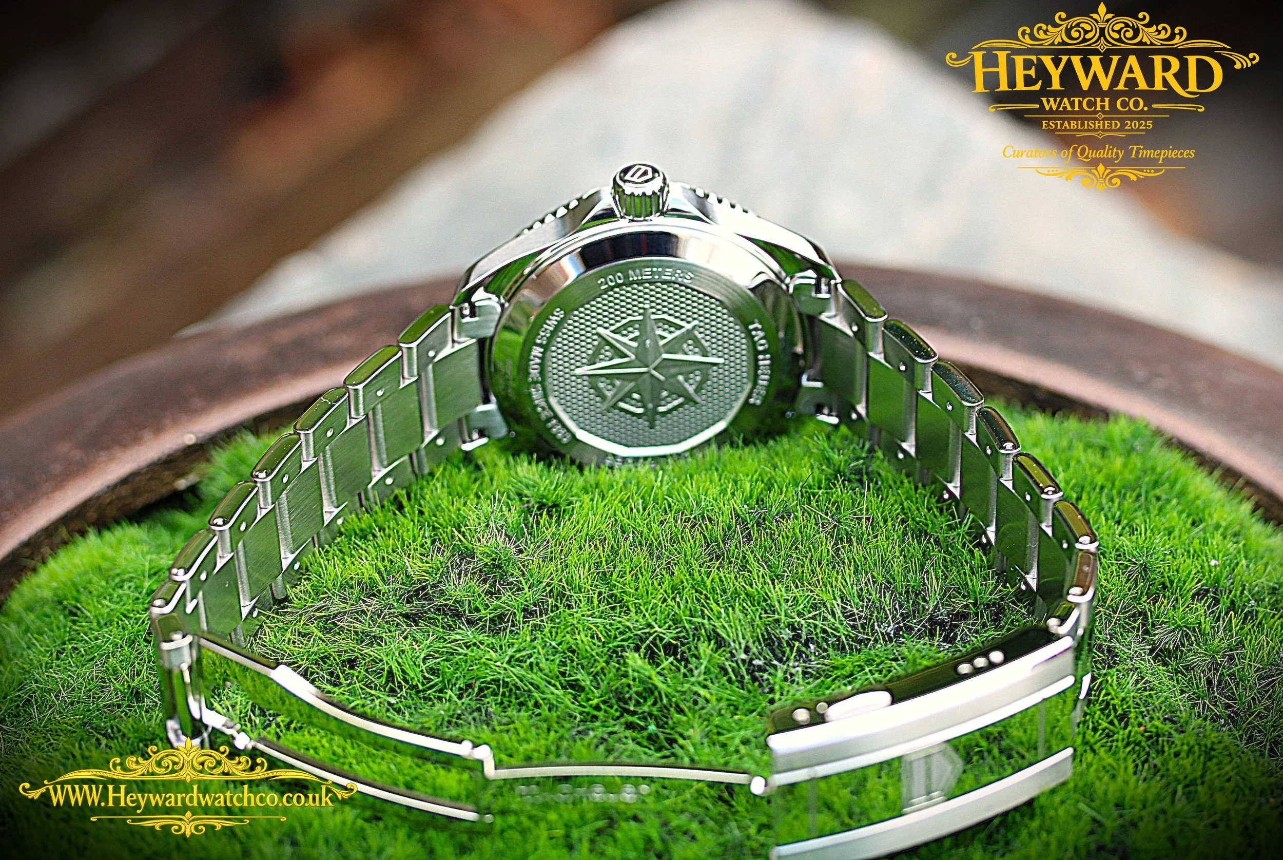 Showcasing the Aquaracer’s engraved caseback and the robust construction behind its 200m capability.