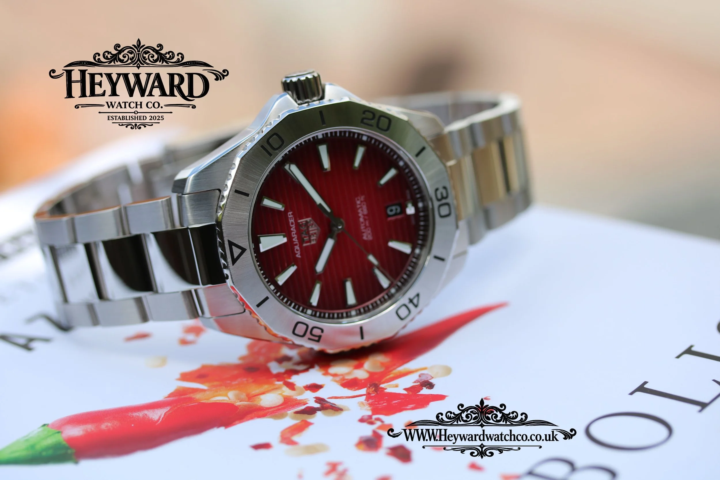  Finishing with the Aquaracer’s bold red dial, a striking twist on a proven classic.