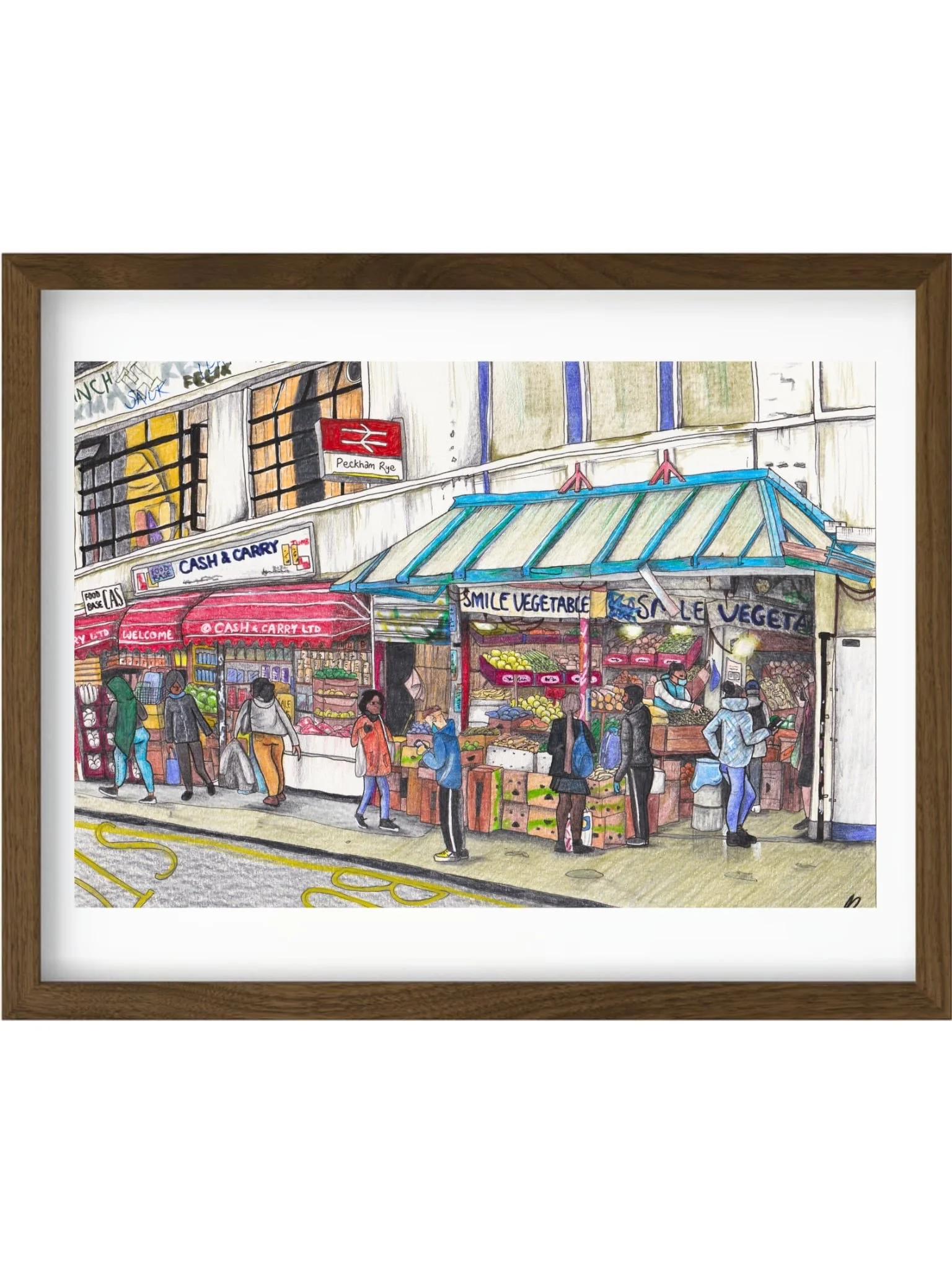 A pleasure to have been commissioned to capture Peckham&rsquo;s bustling Rye Lane (reference pic at the end) for a fab friend&rsquo;s birthday. It&rsquo;s been fun to do something a little different! 🎨

DM me for commission availability and prices -