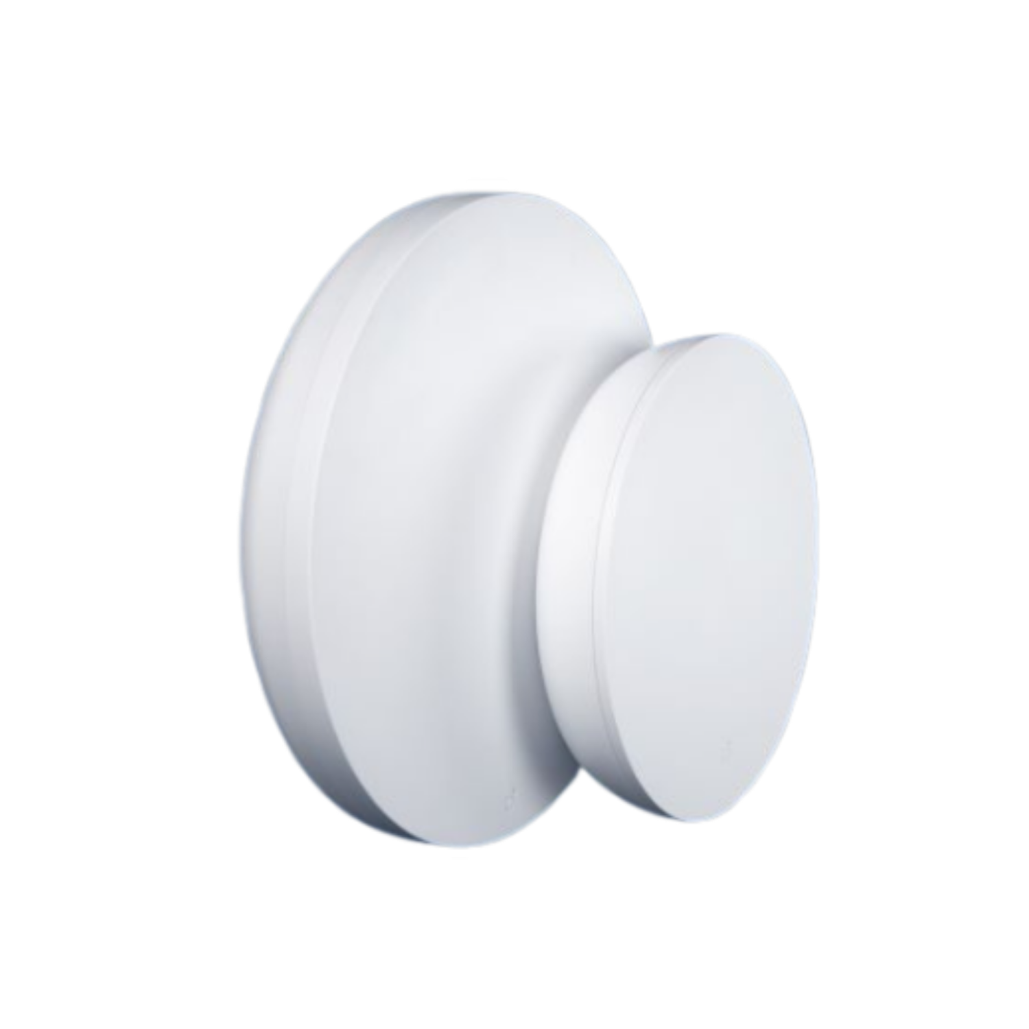 Two white circular objects, possibly adhesive pads or patches, placed on a black background.