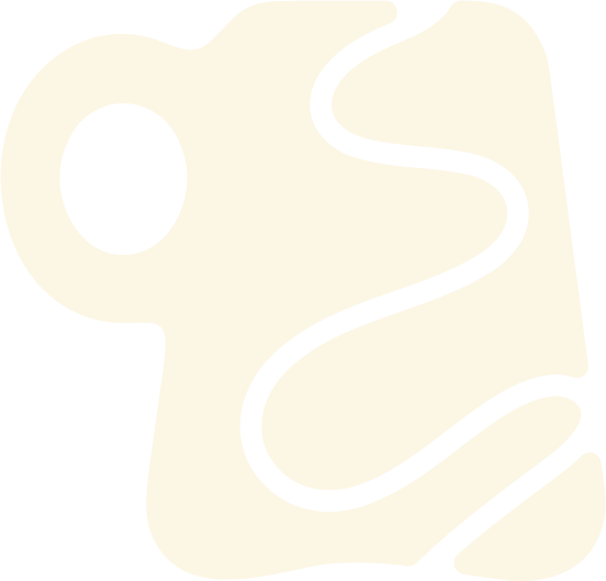 An abstract black and white illustration of a skull with a winding line through it.