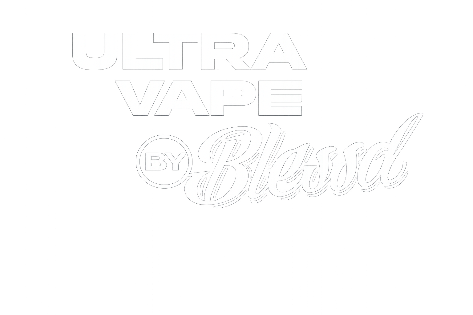 Text that reads 'ULTRA VAPE BY Blesed' with a black background.
