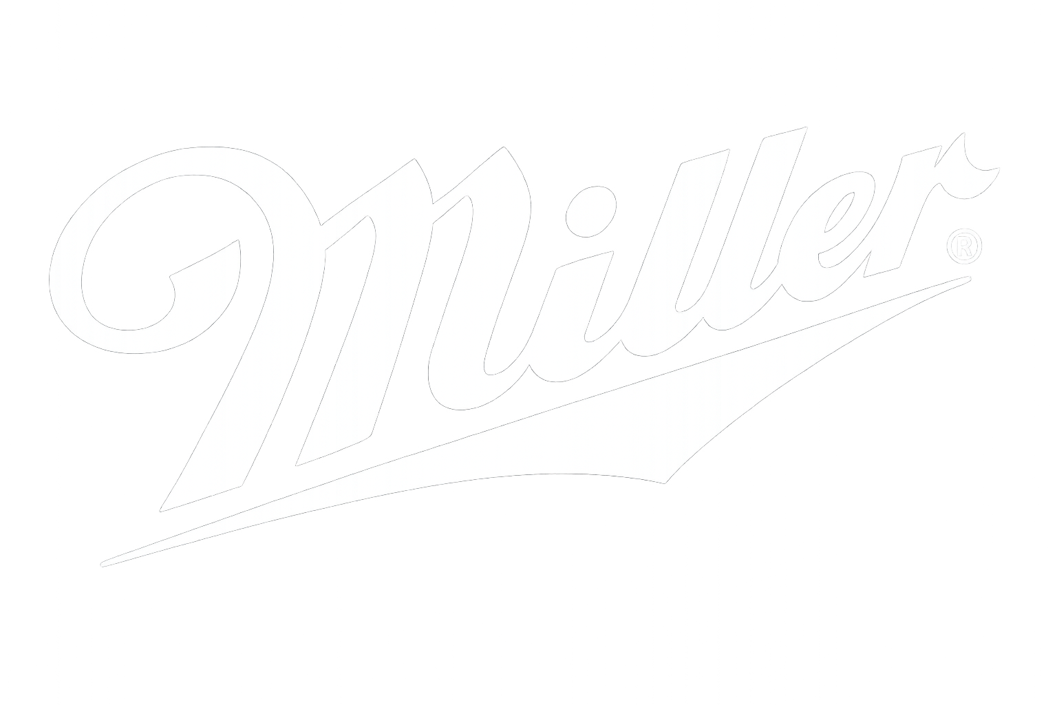 The Miller logo in white script font on a black background.