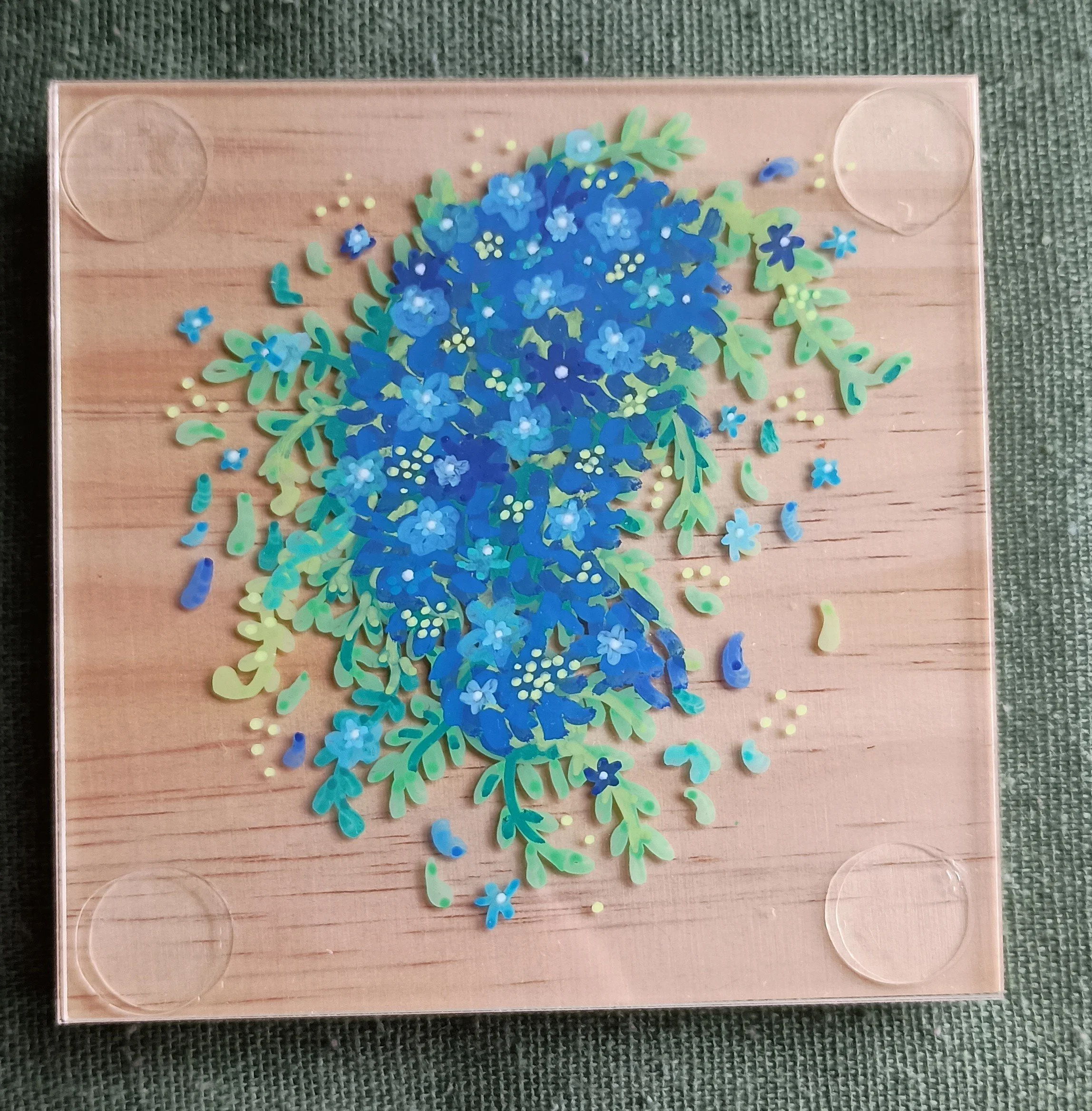 Blue Flowers 4"x4"