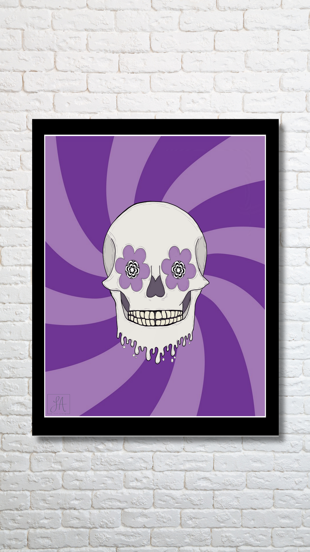 Flower Skull Boy - Framed