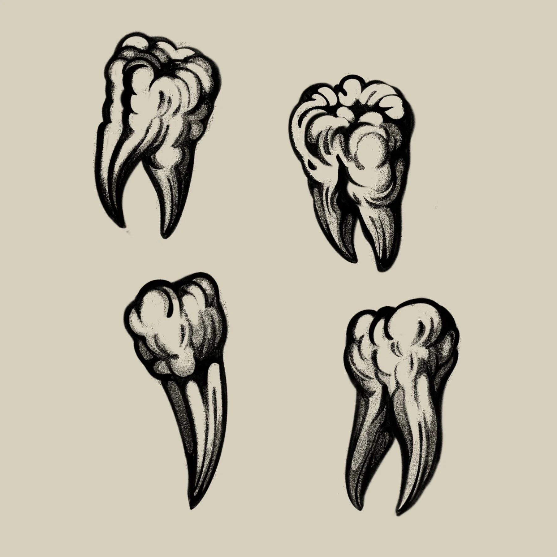 Lil Teeth 1, 2, 3 & 4
1.5 x 1.5"
$175 for one
$50 for each additional
