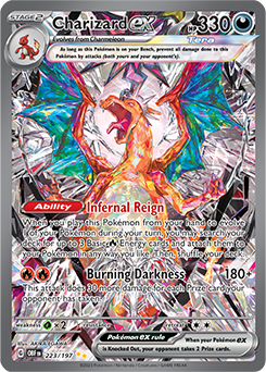 Pokémon: Charizard ex, Obsidian Flames 223/227. Representative card example.
