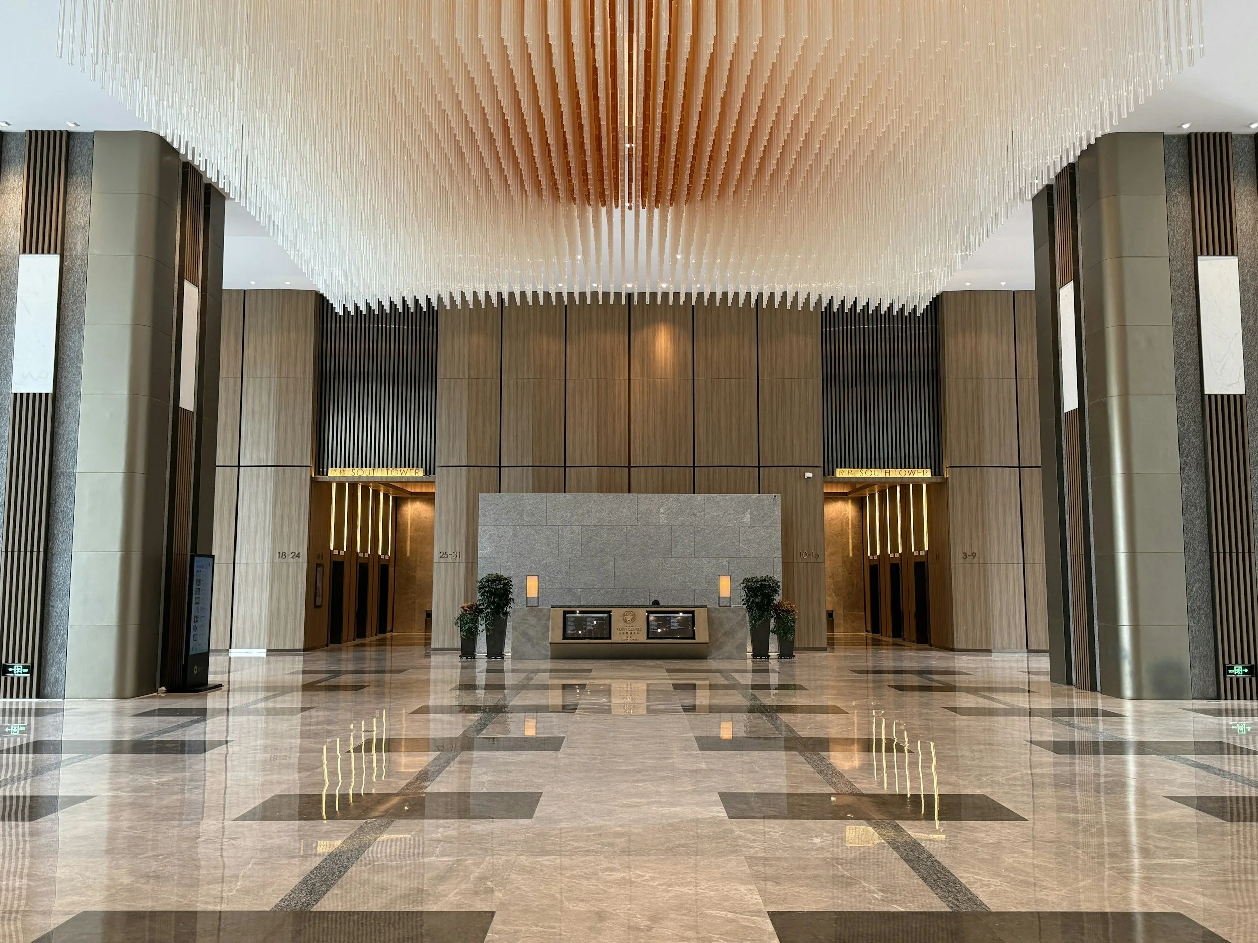 A clean bank lobby