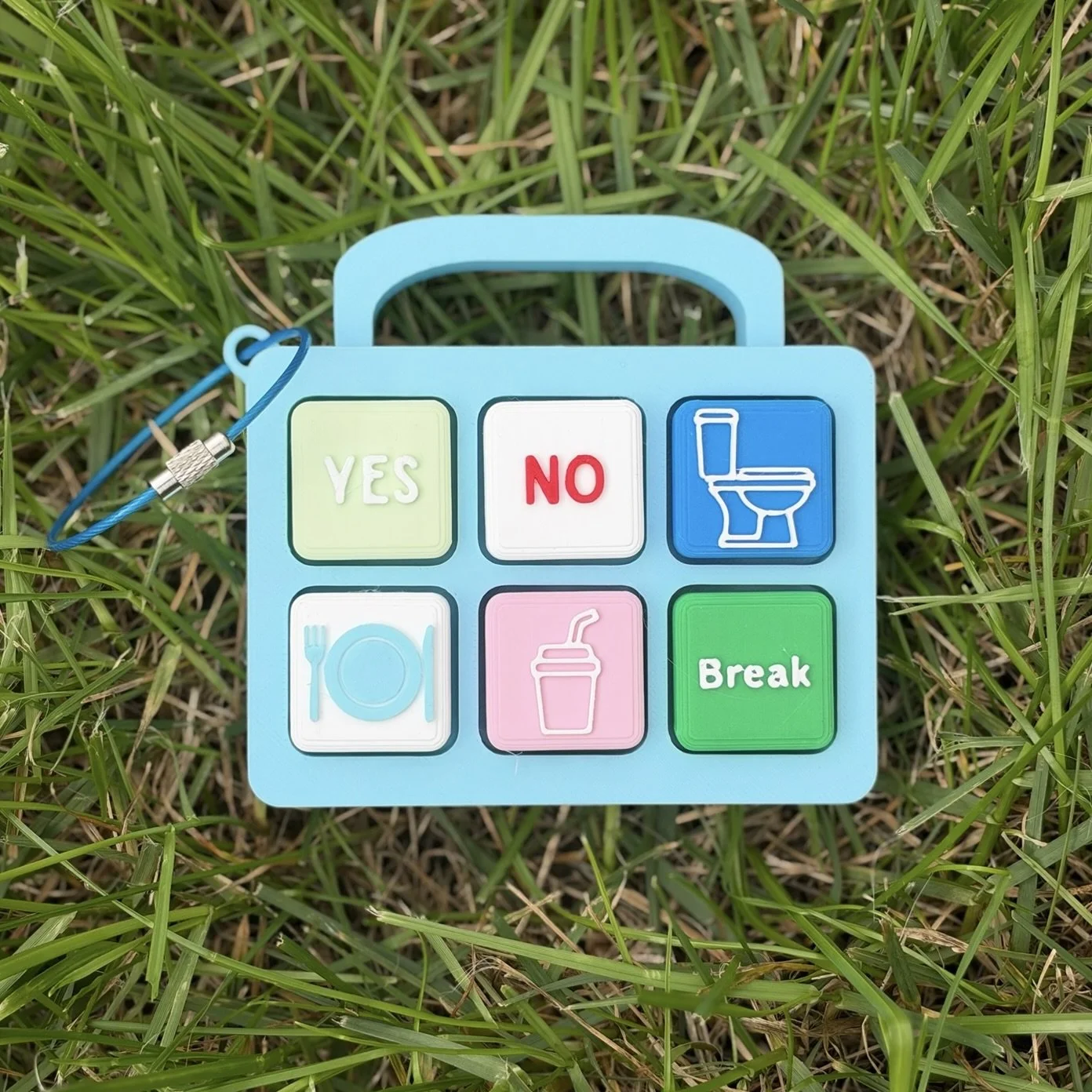 AAC Clicker: 6 Square with Keychain