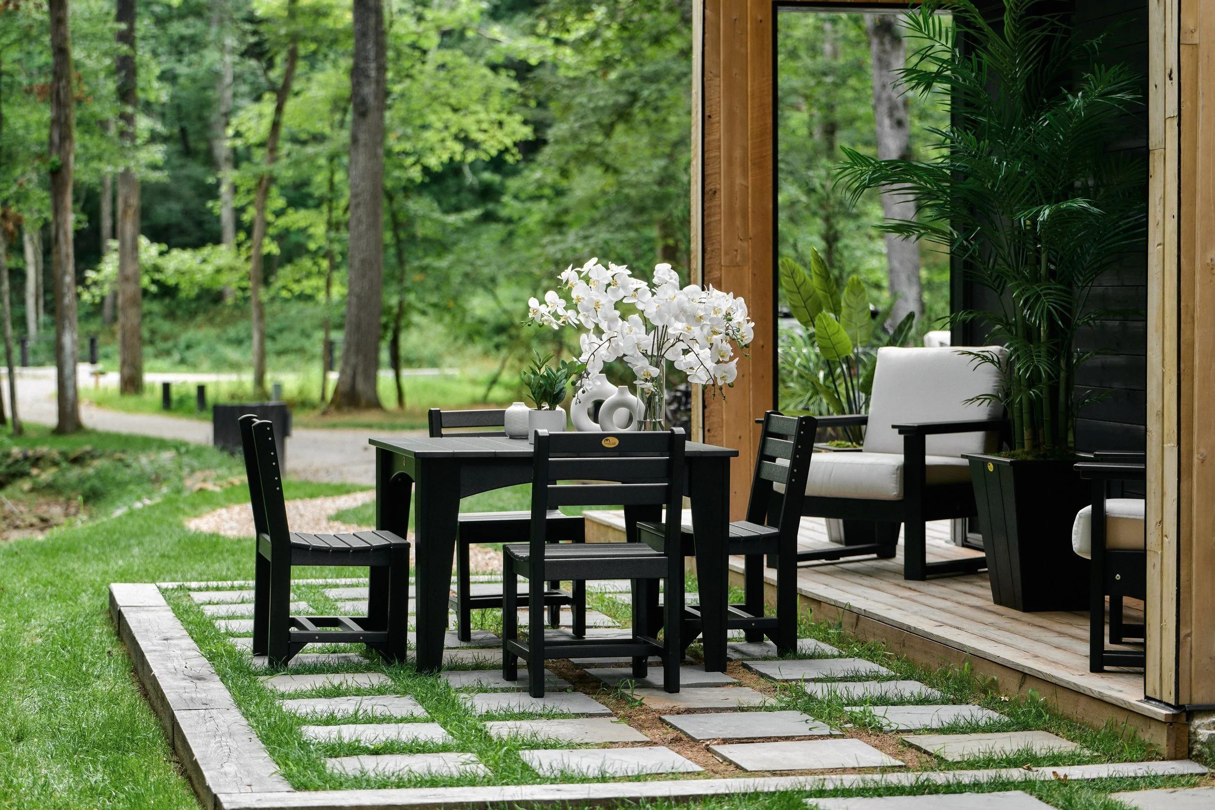Island Dining Table (44'' Square) Set (Black) 3.jpg